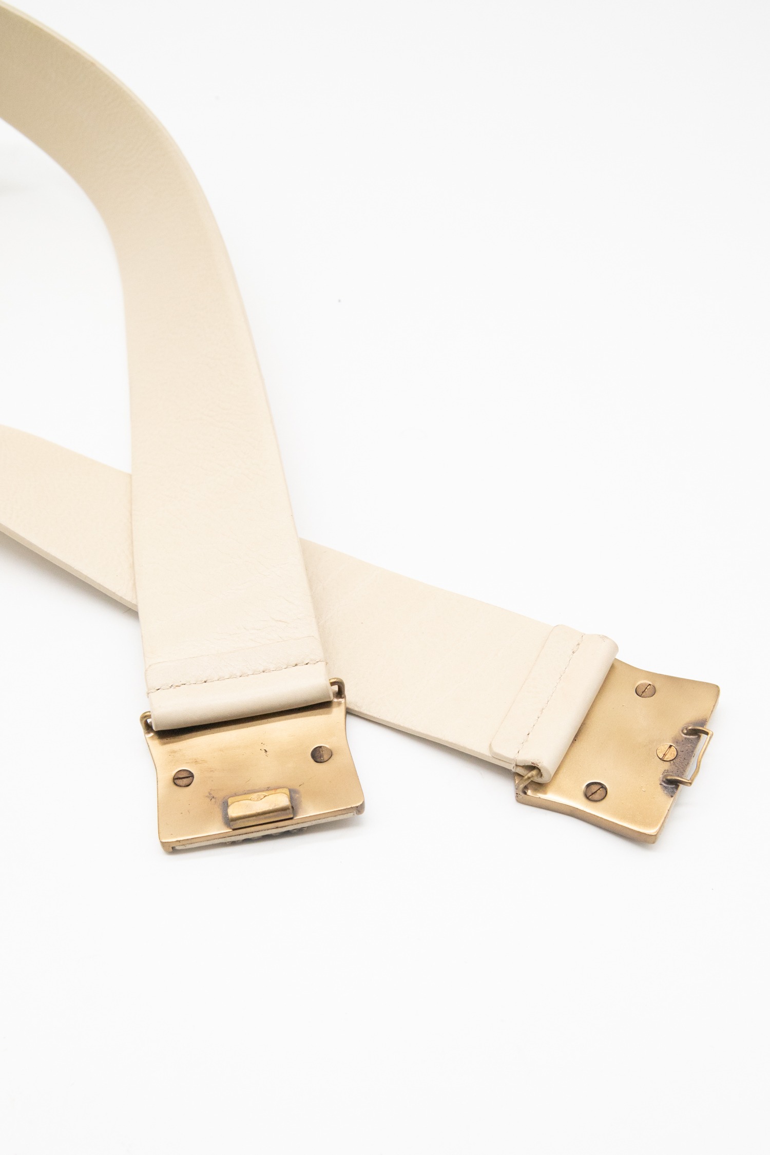 Etro Gürtel mit Ornamenten in Ecru und Antikgold