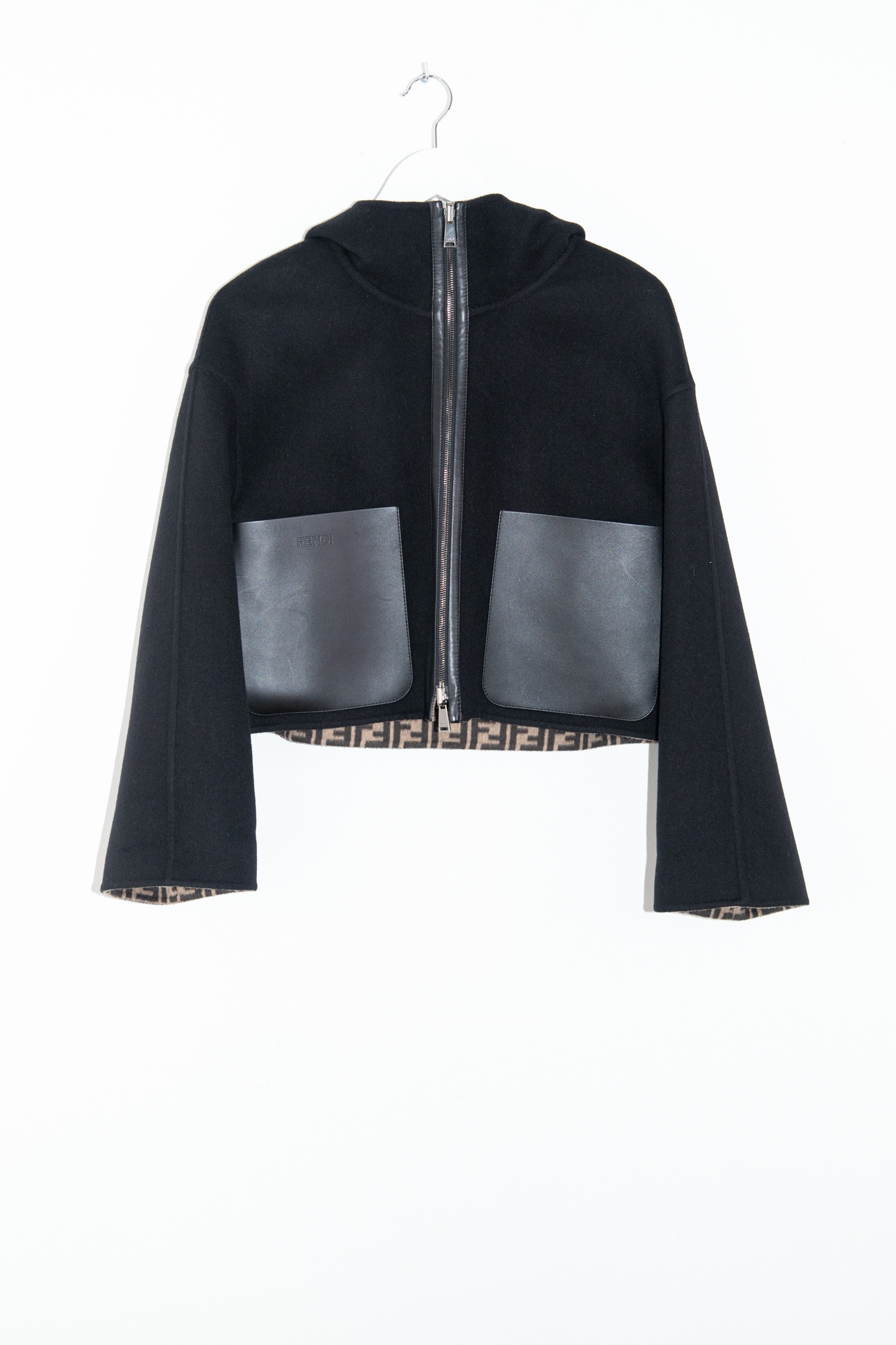 Fendi Wendejacke aus Wolle in Schwarz und Beige