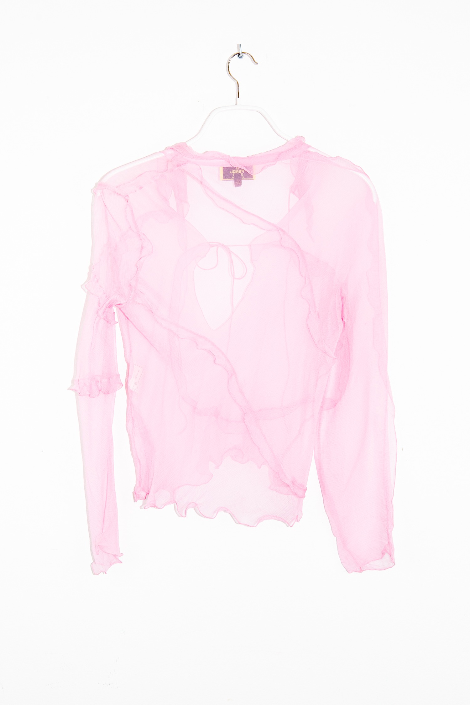 Fendi Bluse mit Volants in Rosa