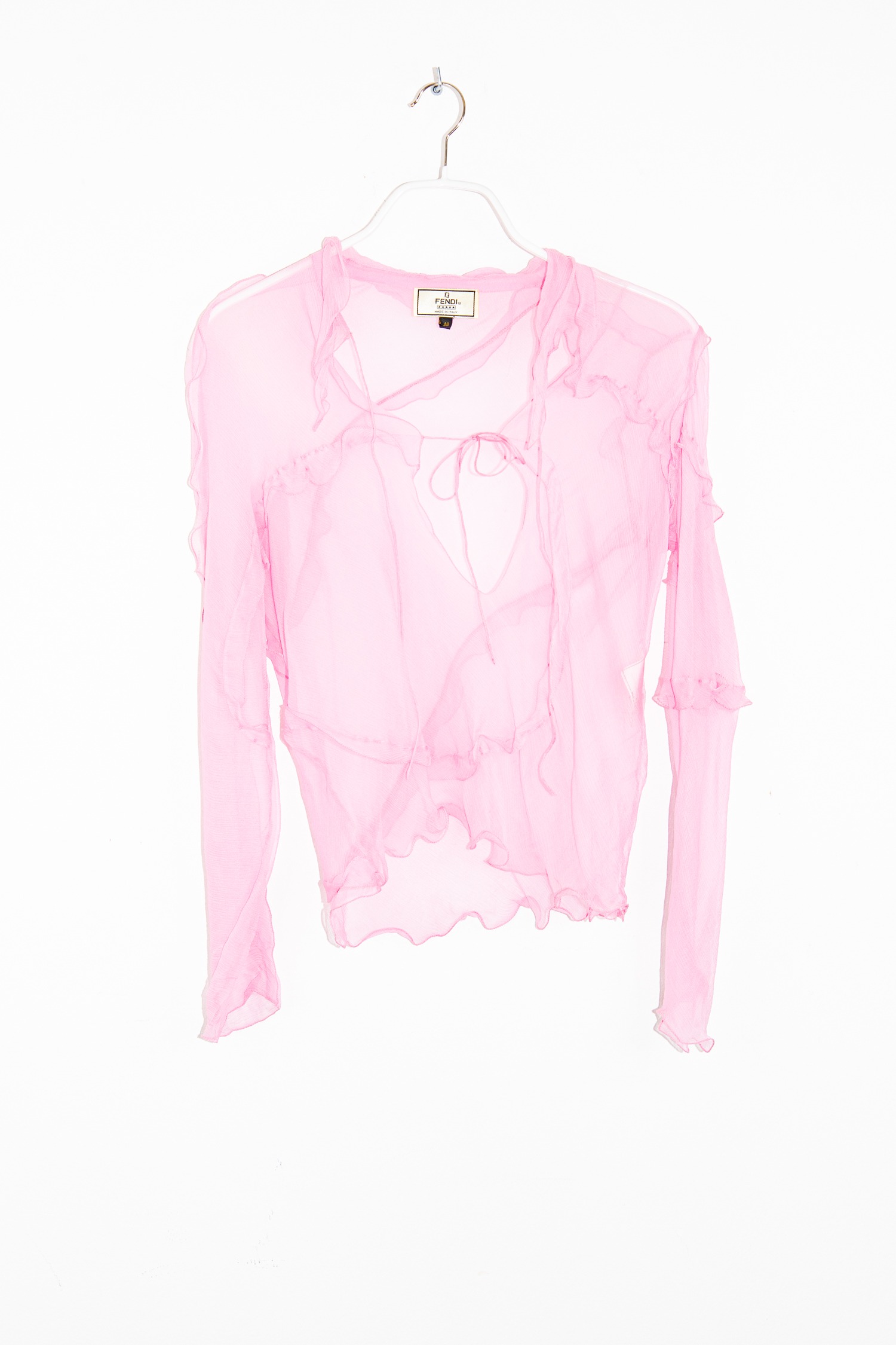 Fendi Bluse mit Volants in Rosa