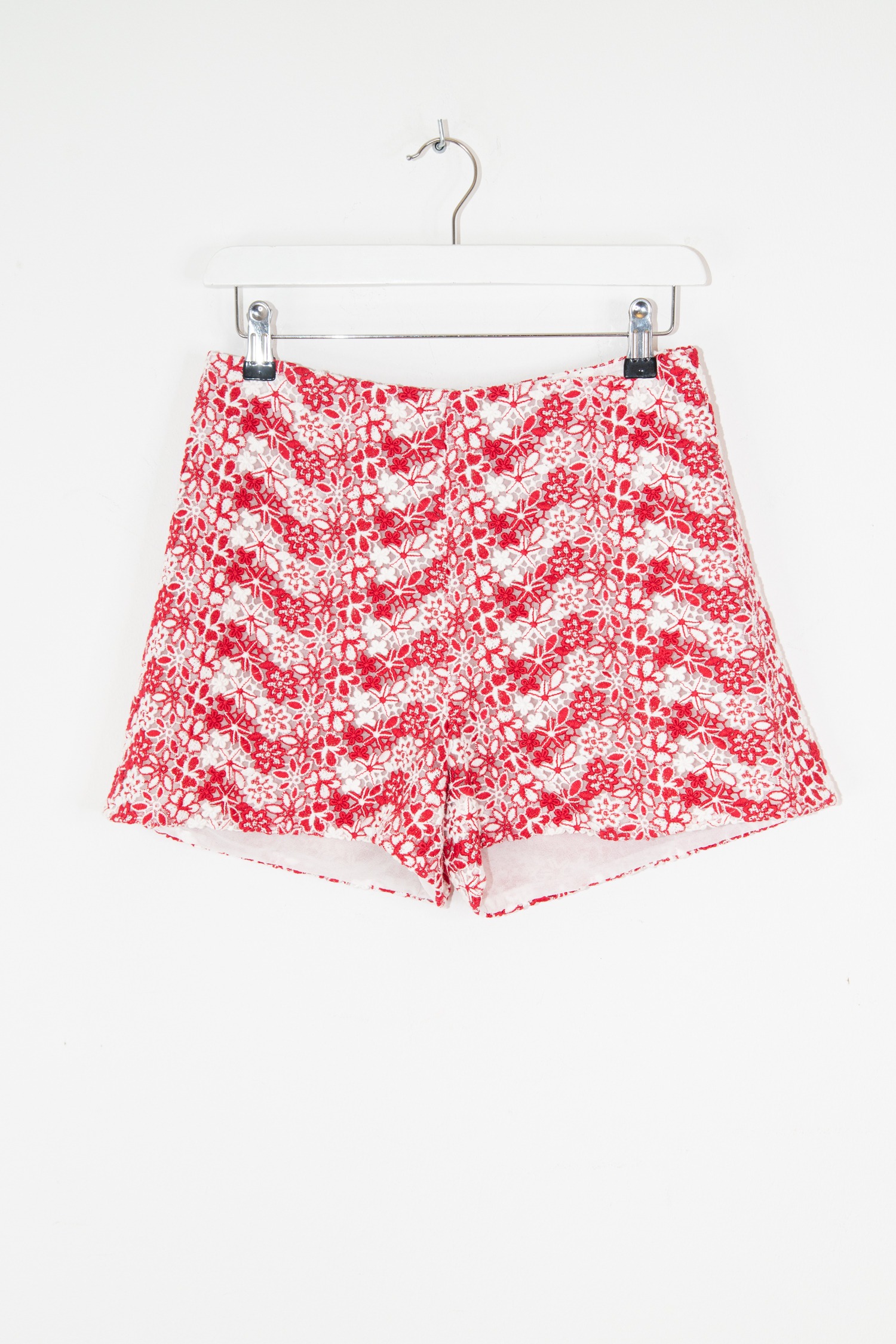 Giamba Shorts aus Spitze in Rot und Weiß