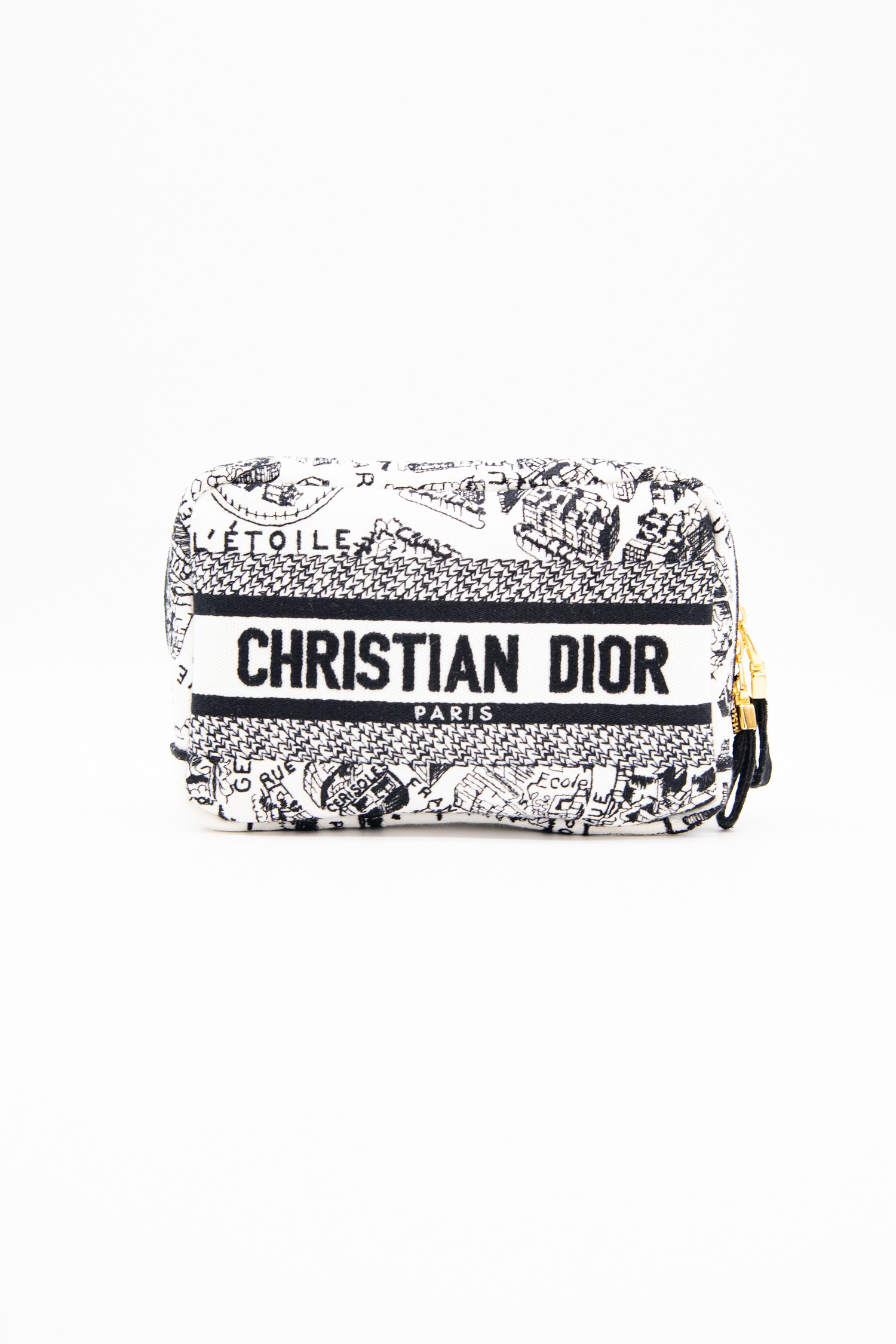 Dior "Plan des Paris" Kosmetiktasche in Weiß und Schwarz