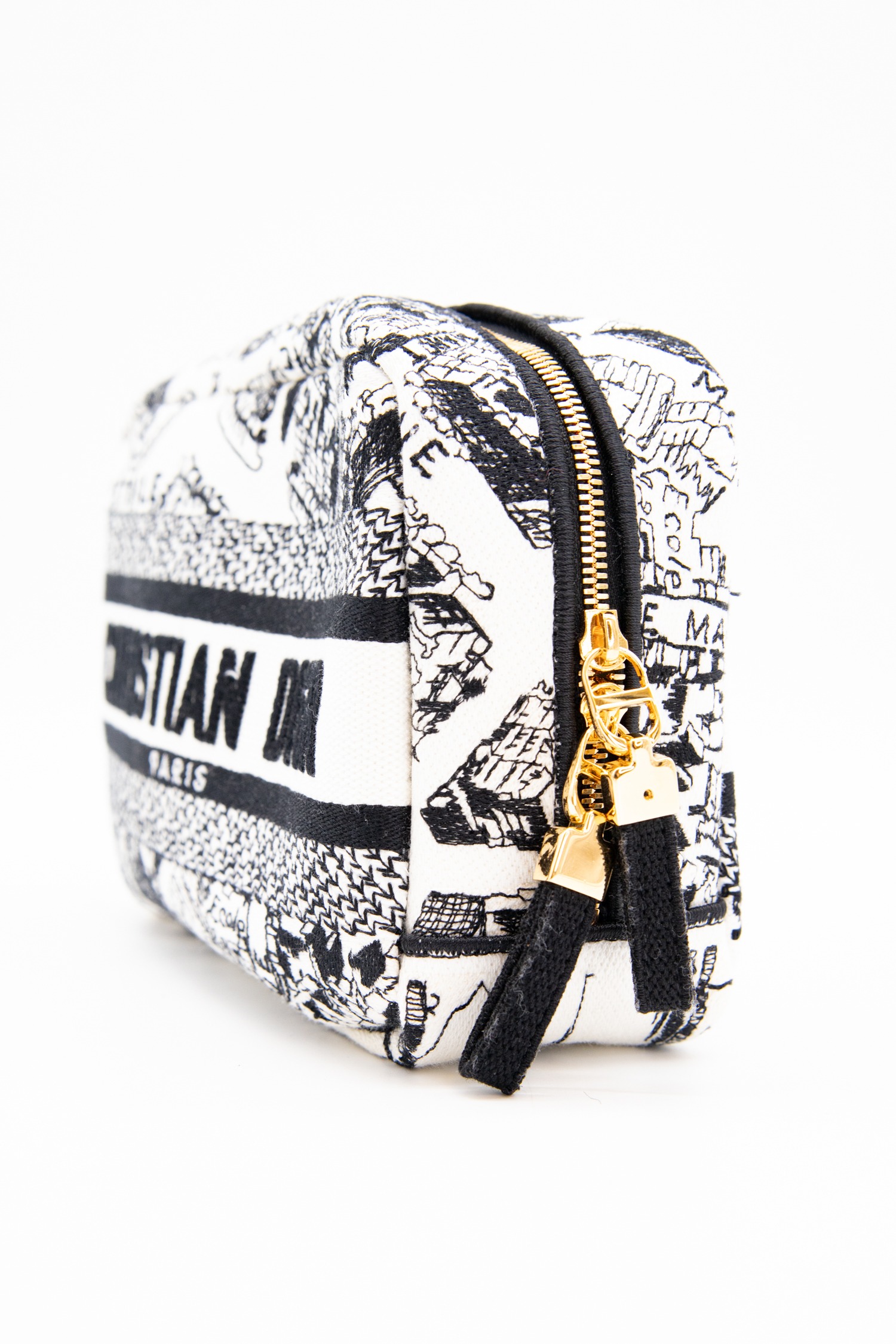 Dior "Plan des Paris" Kosmetiktasche in Weiß und Schwarz