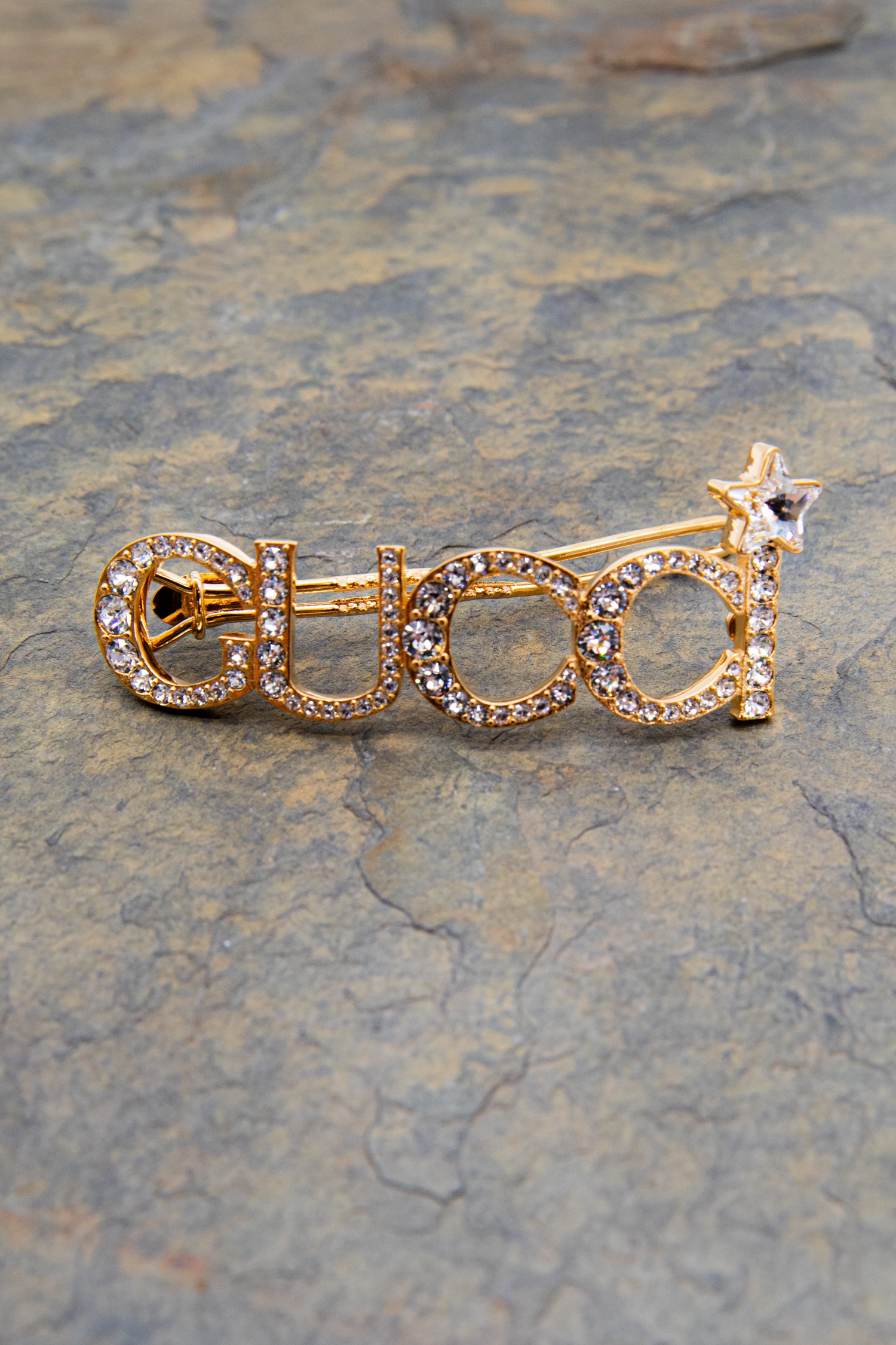 Gucci Haarspange mit Strass in Gold