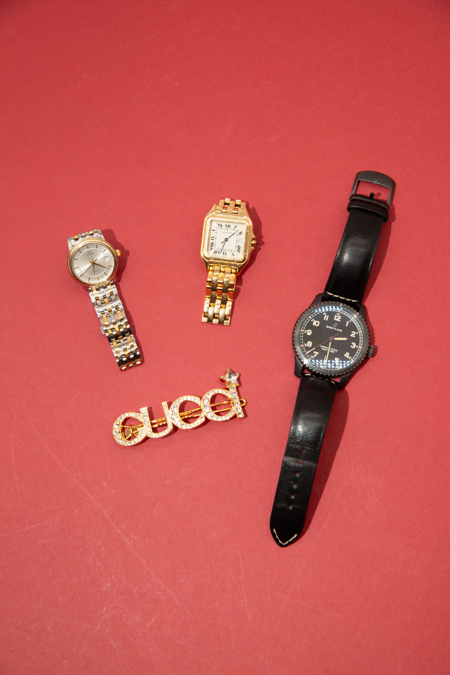 Gucci Haarspange mit Strass in Gold