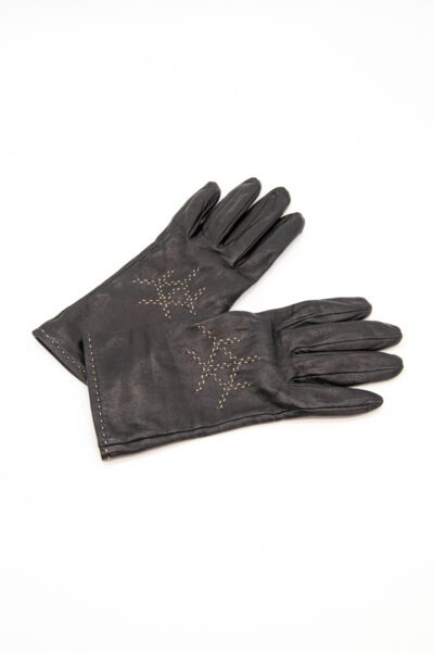 Goyard bestickte Handschuhe in Schwarz und Ecru
