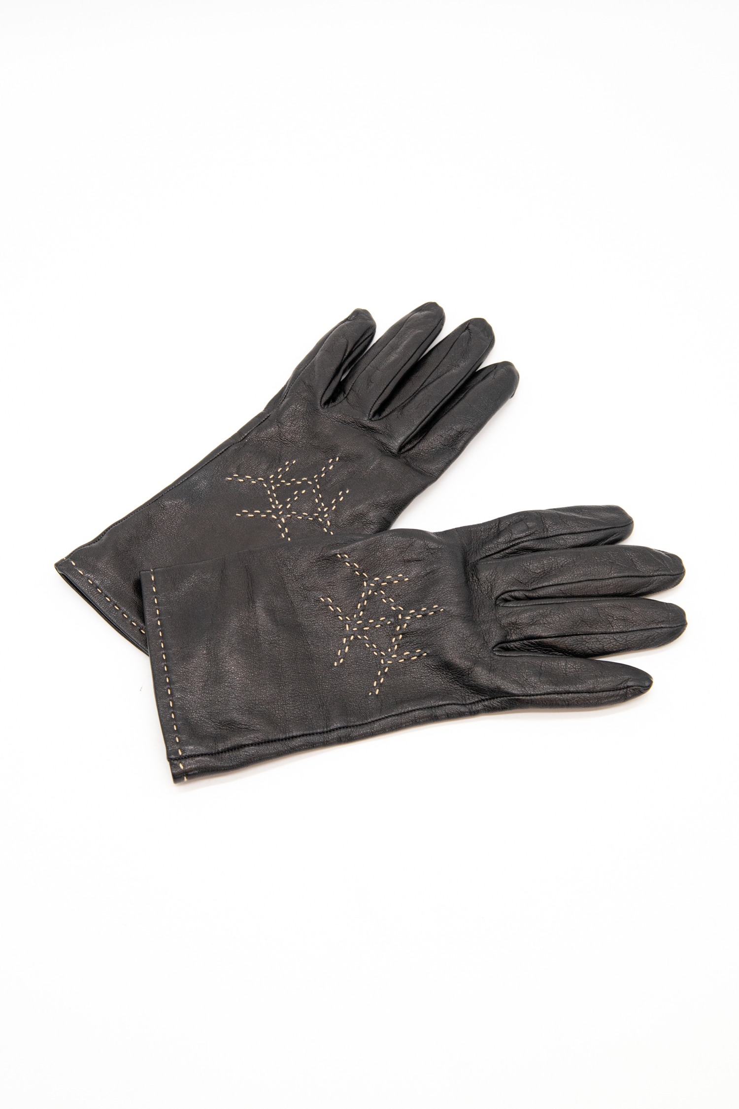 Goyard bestickte Handschuhe in Schwarz und Ecru