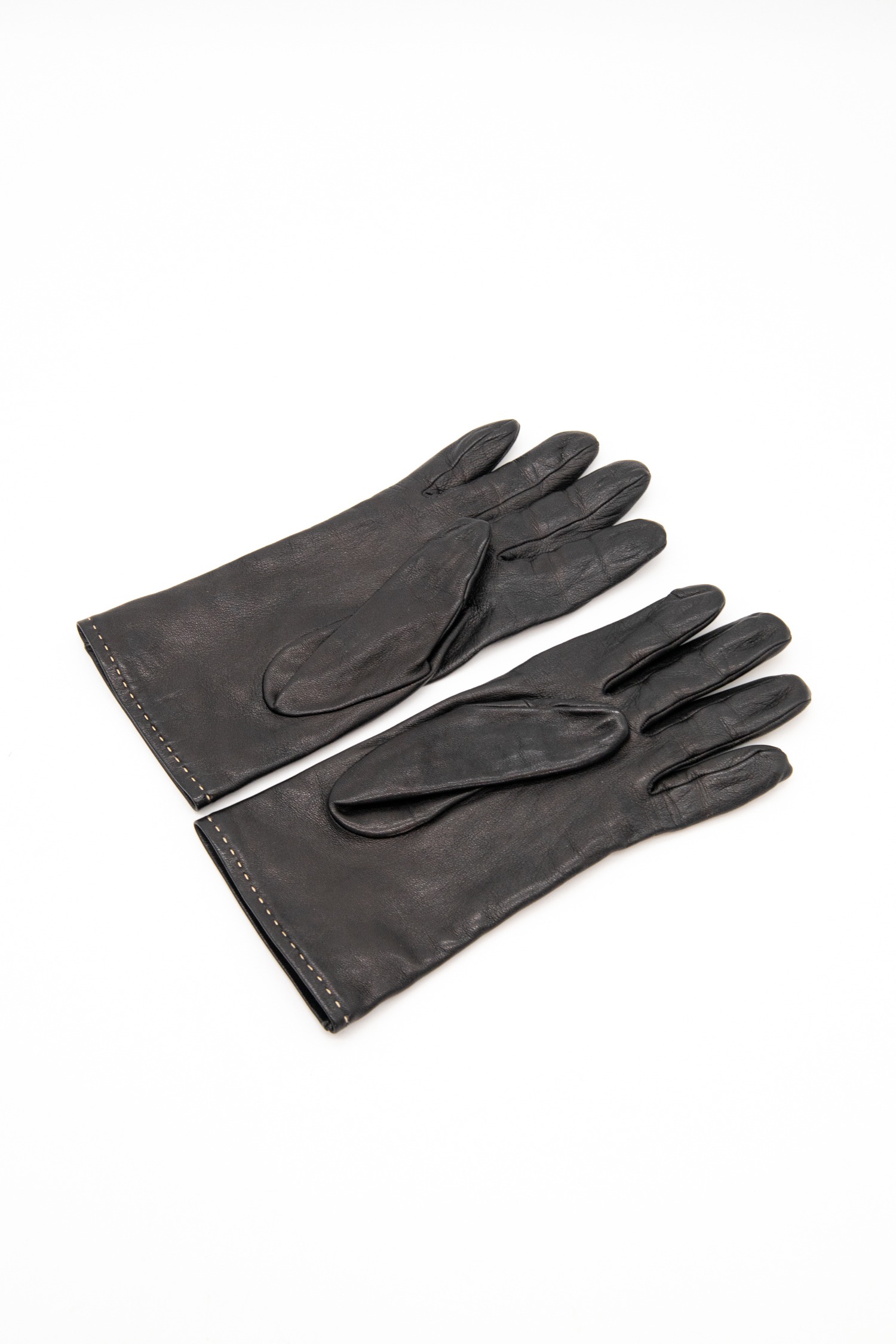 Goyard bestickte Handschuhe in Schwarz und Ecru