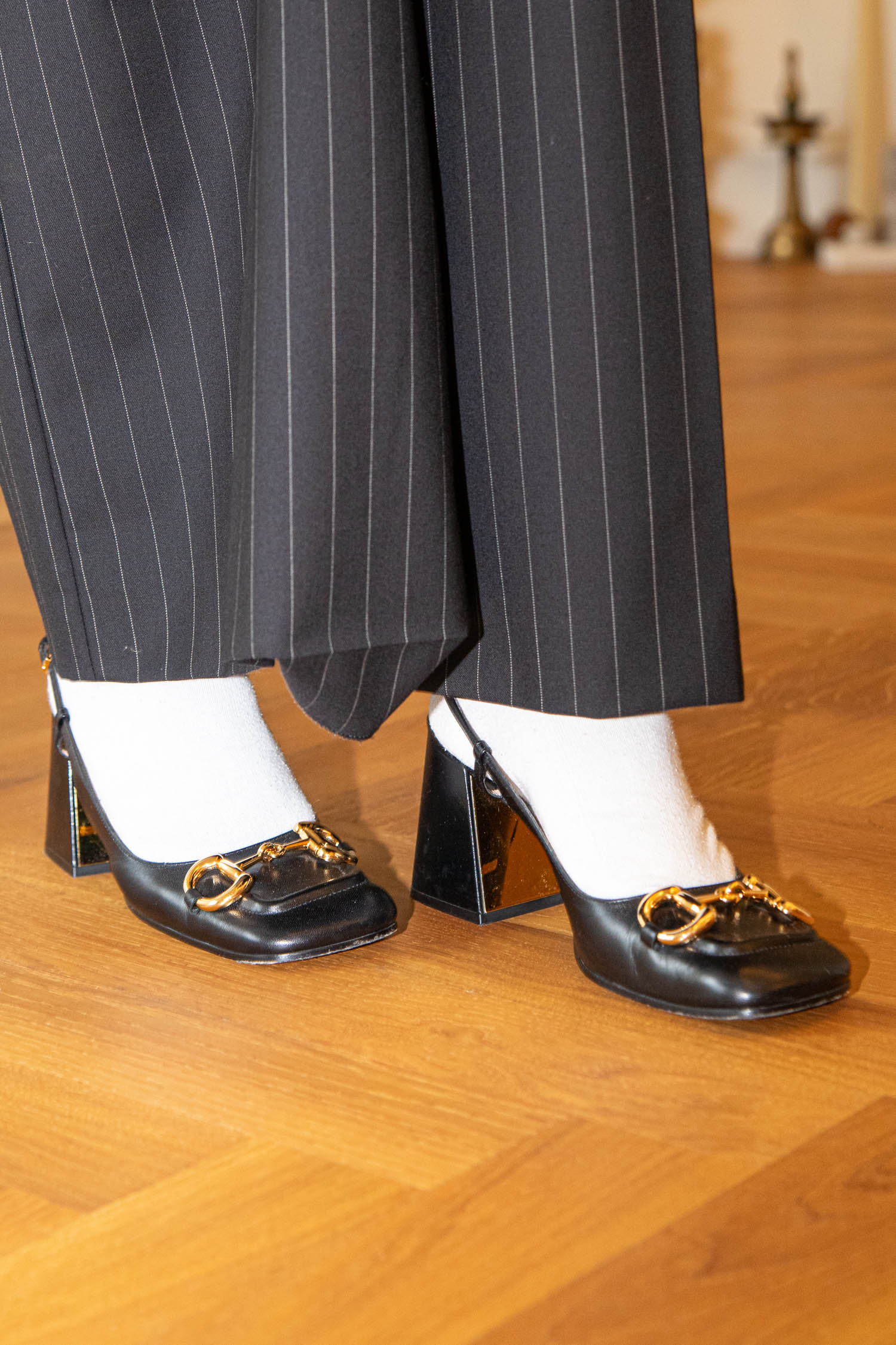 Gucci Horsebit Slingback Pumps in Schwarz