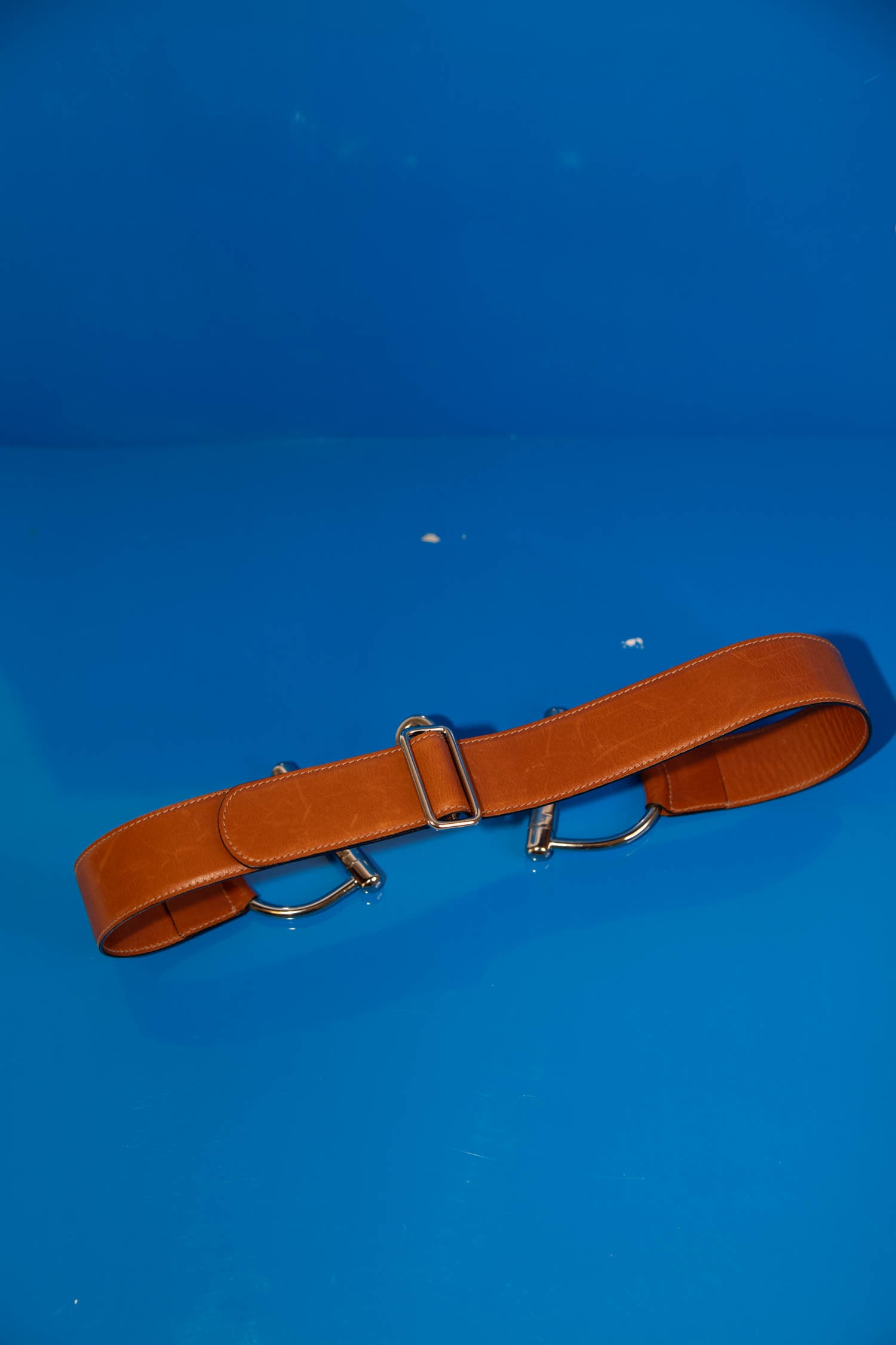 Gucci Vintage Gürtel mit Horsebit-Schnalle in Cognacfarben