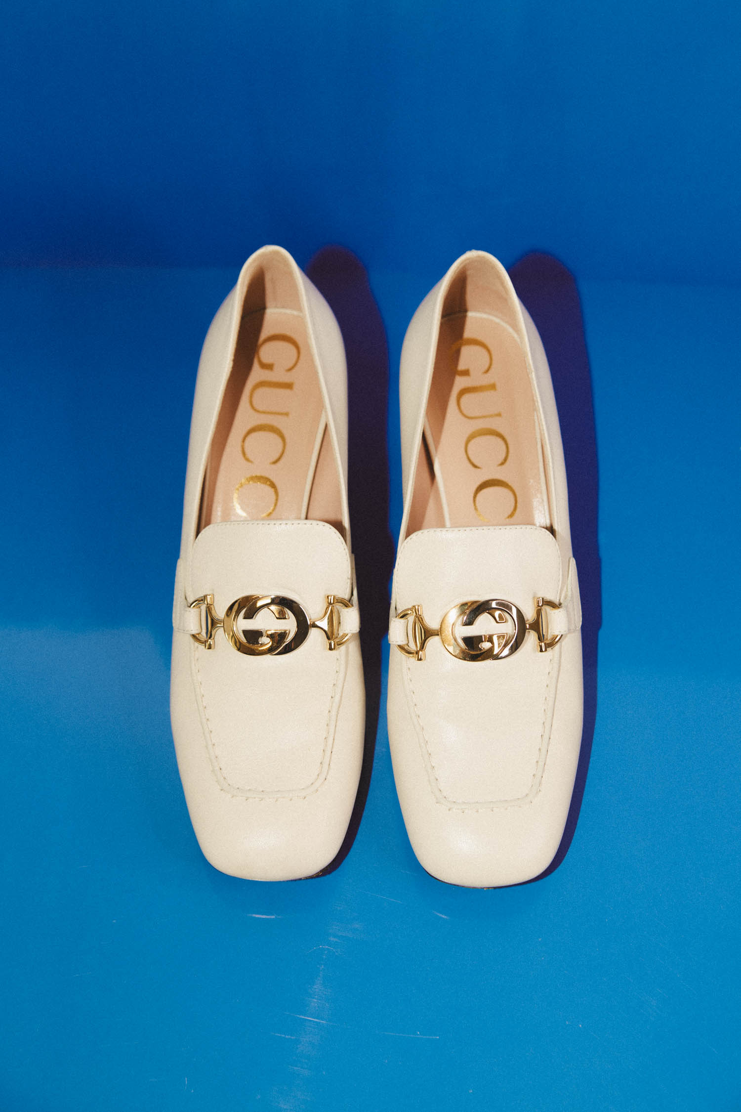 Gucci Loafer mit Absatz in Weiß