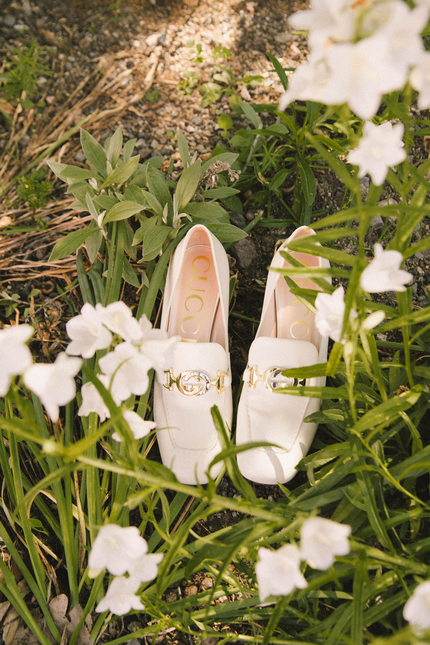 Gucci Loafer mit Absatz in Weiß