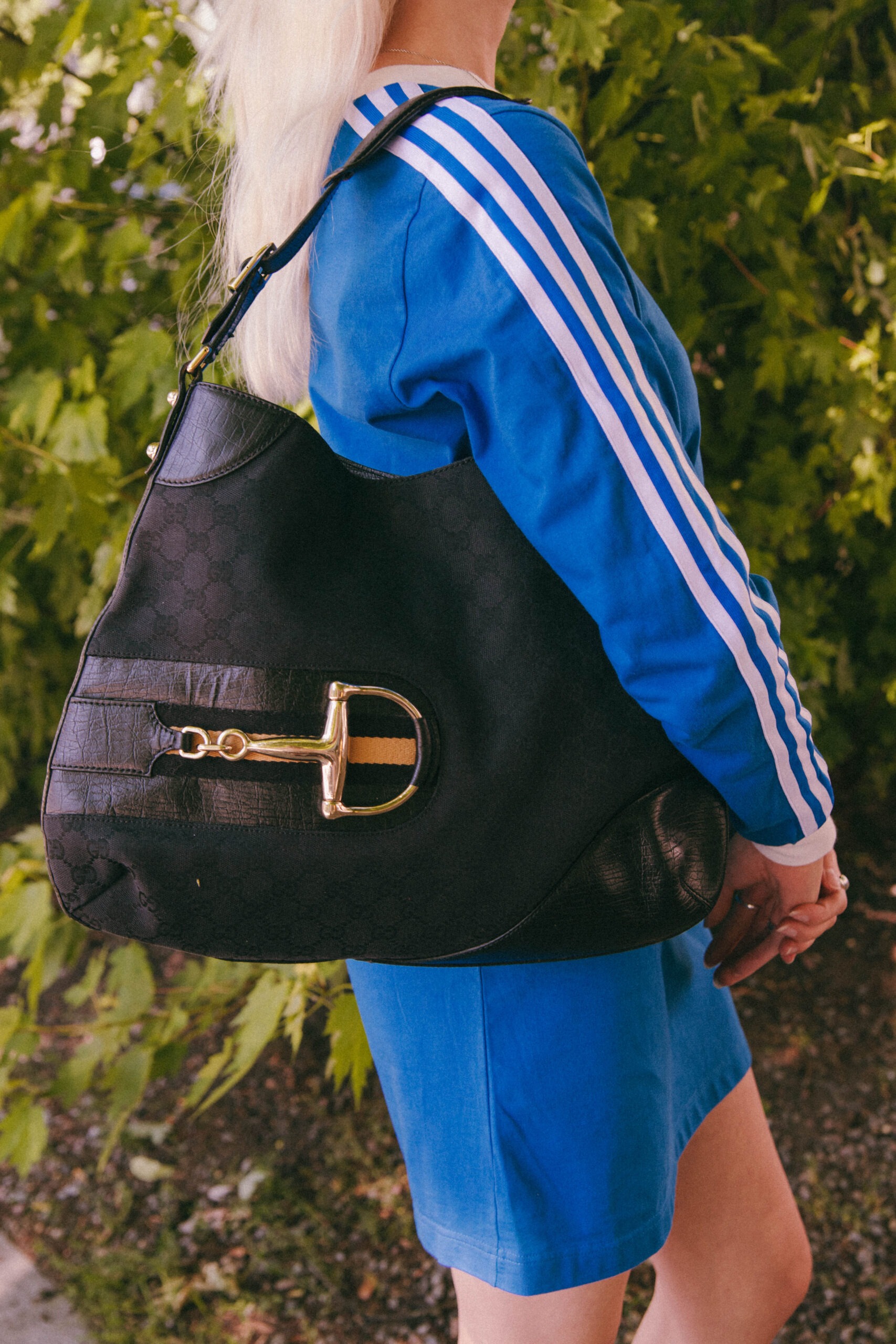 Gucci "Hasler Horsebit" Schultertasche in Schwarz