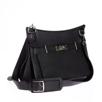 Hermès - Jypsière-Tasche aus Clémence Leder, schwarz