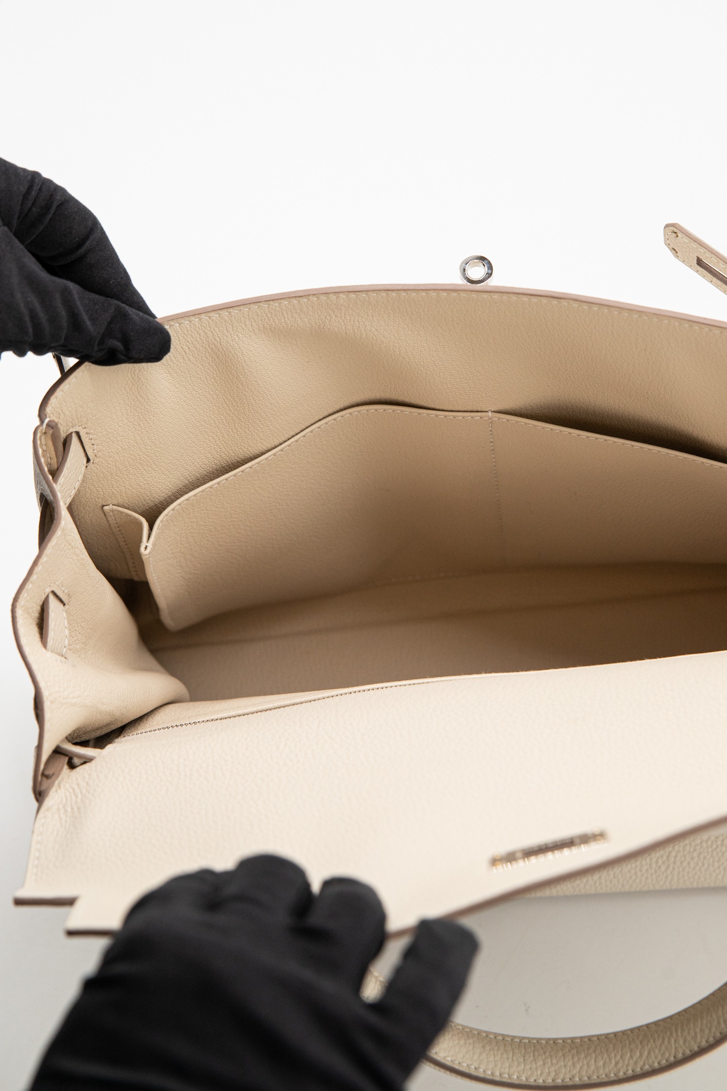 Hermès "Kelly Bag 35" Handtasche in Ecru