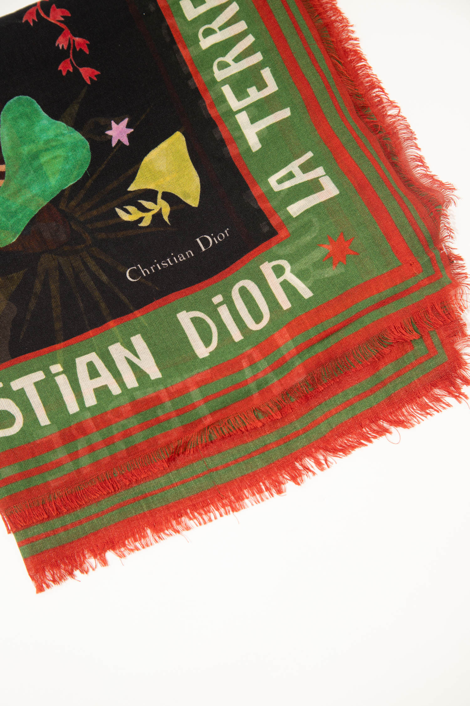 Christian Dior "La Terre" Tuch in Schwarz und Bunt