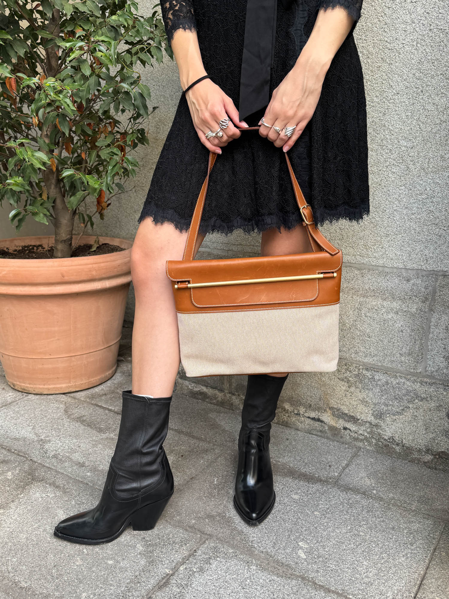 Hermès "Sac Sillage" Schultertasche in Cognacbraun