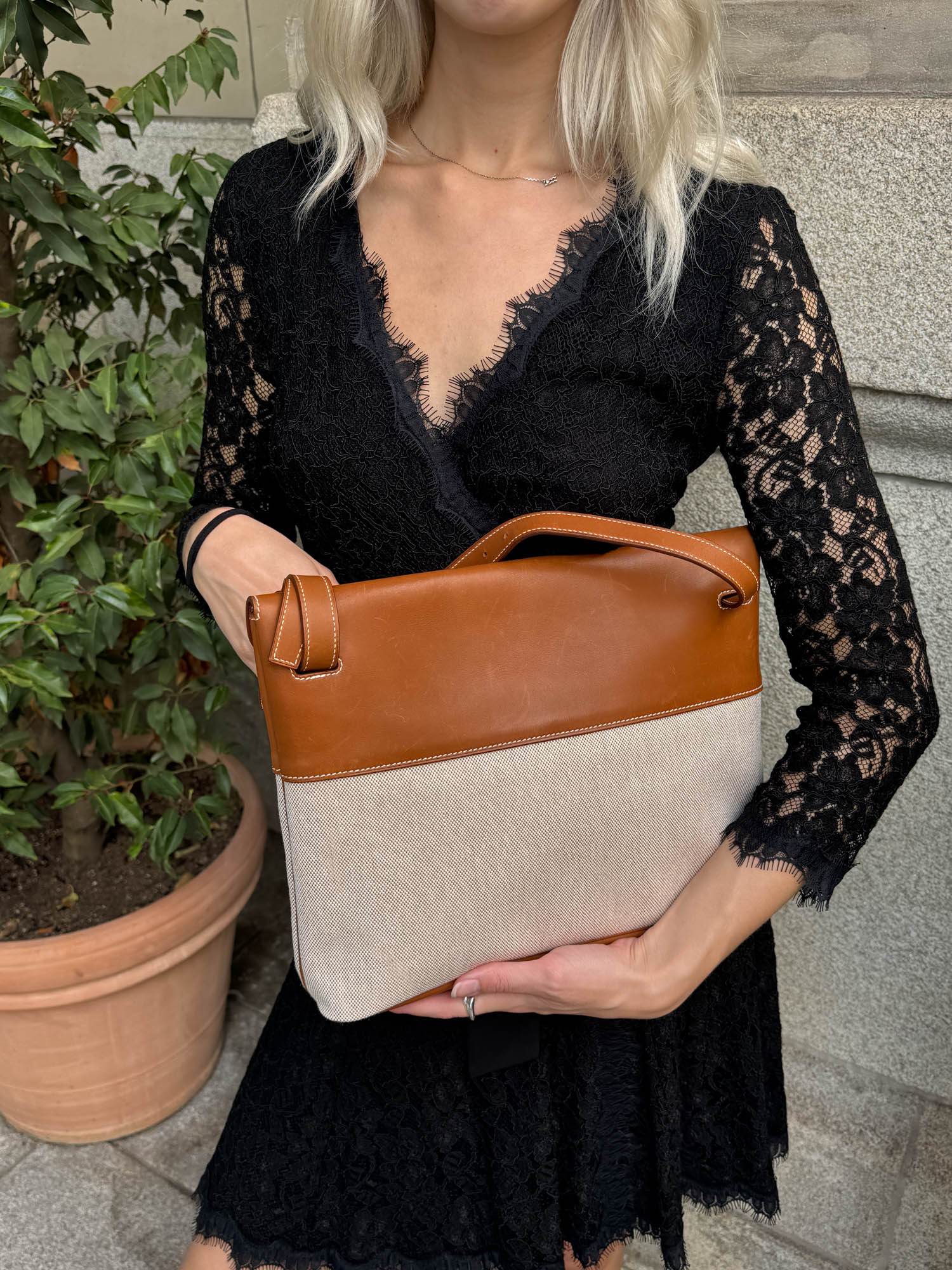 Hermès "Sac Sillage" Schultertasche in Cognacbraun