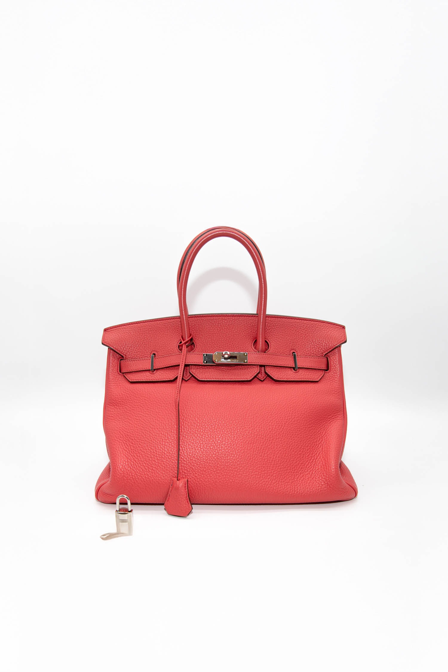 Hermès "Birkin" Handtasche Togo Palladium in Rose Jaipur