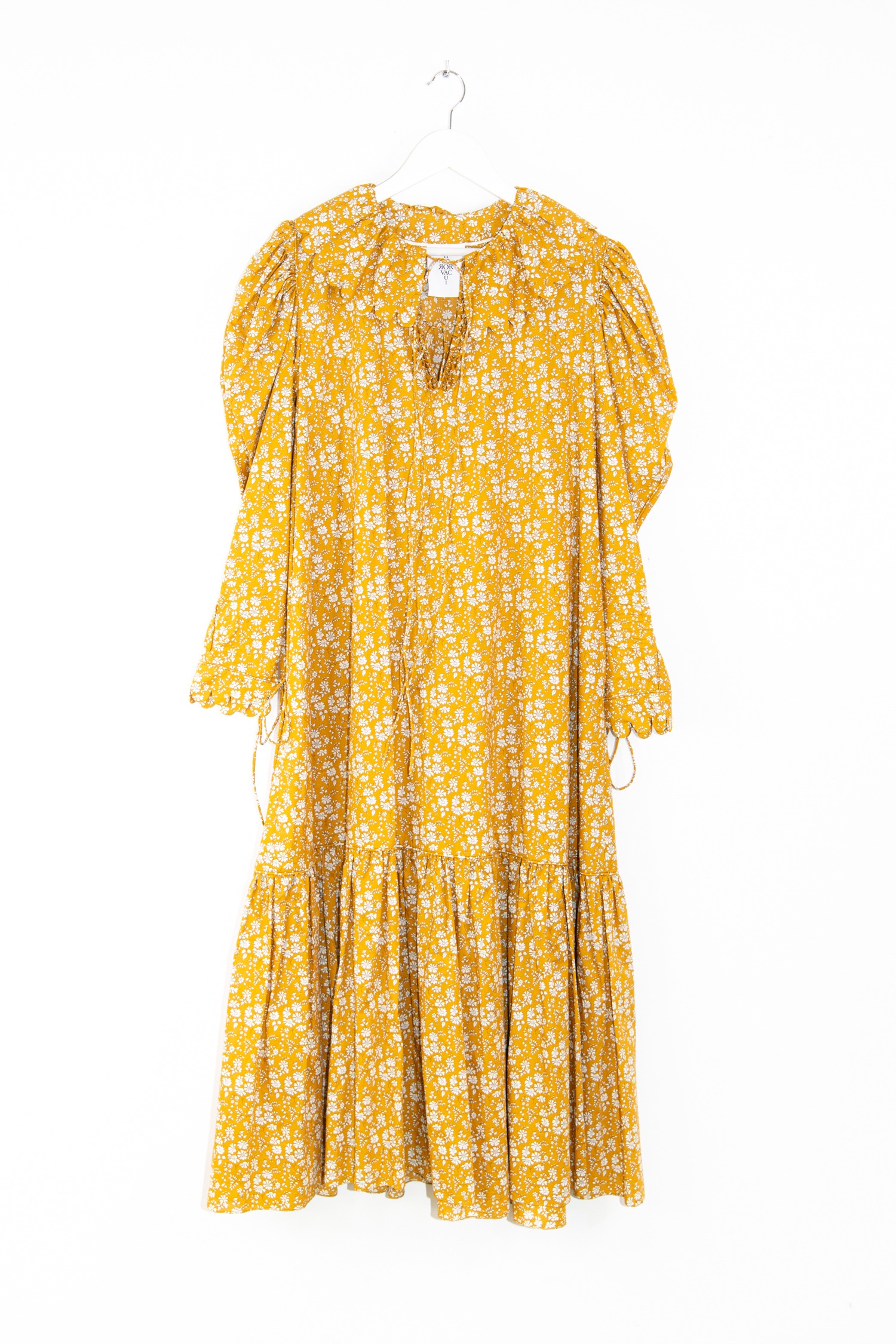 Horror Vacui Maxikelid mit kleinem Blumenmuster in Gelb