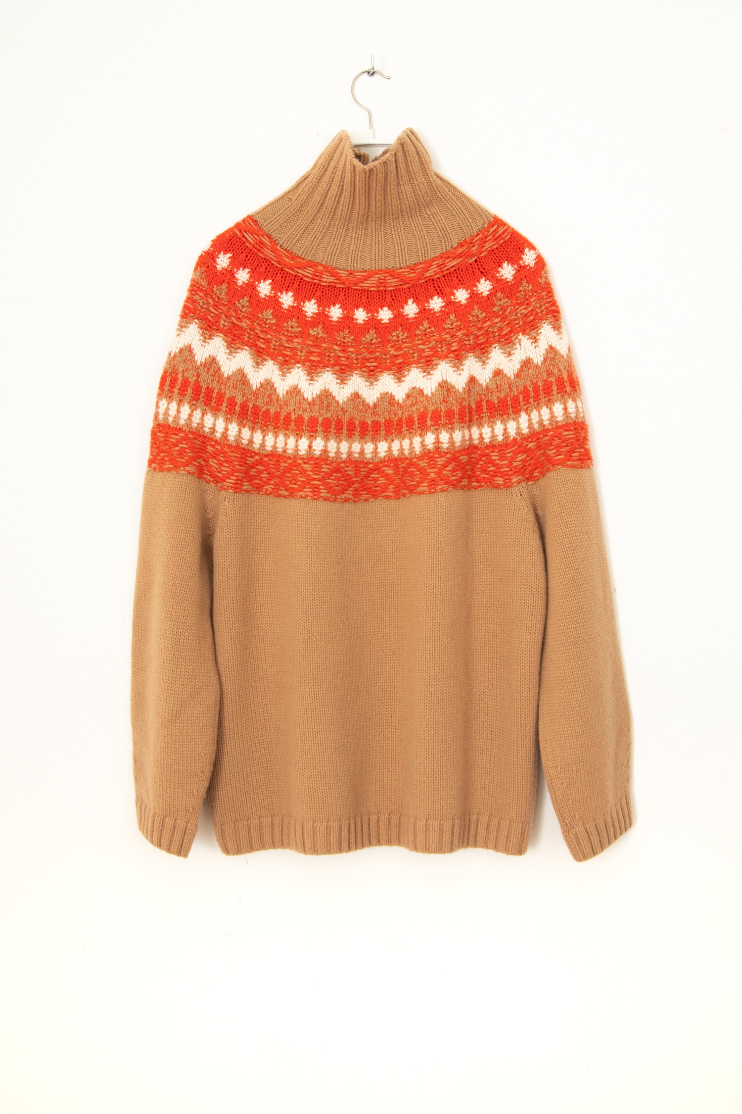 Iris von Arnim Rollkragenpullover in Hellbraun und Orange