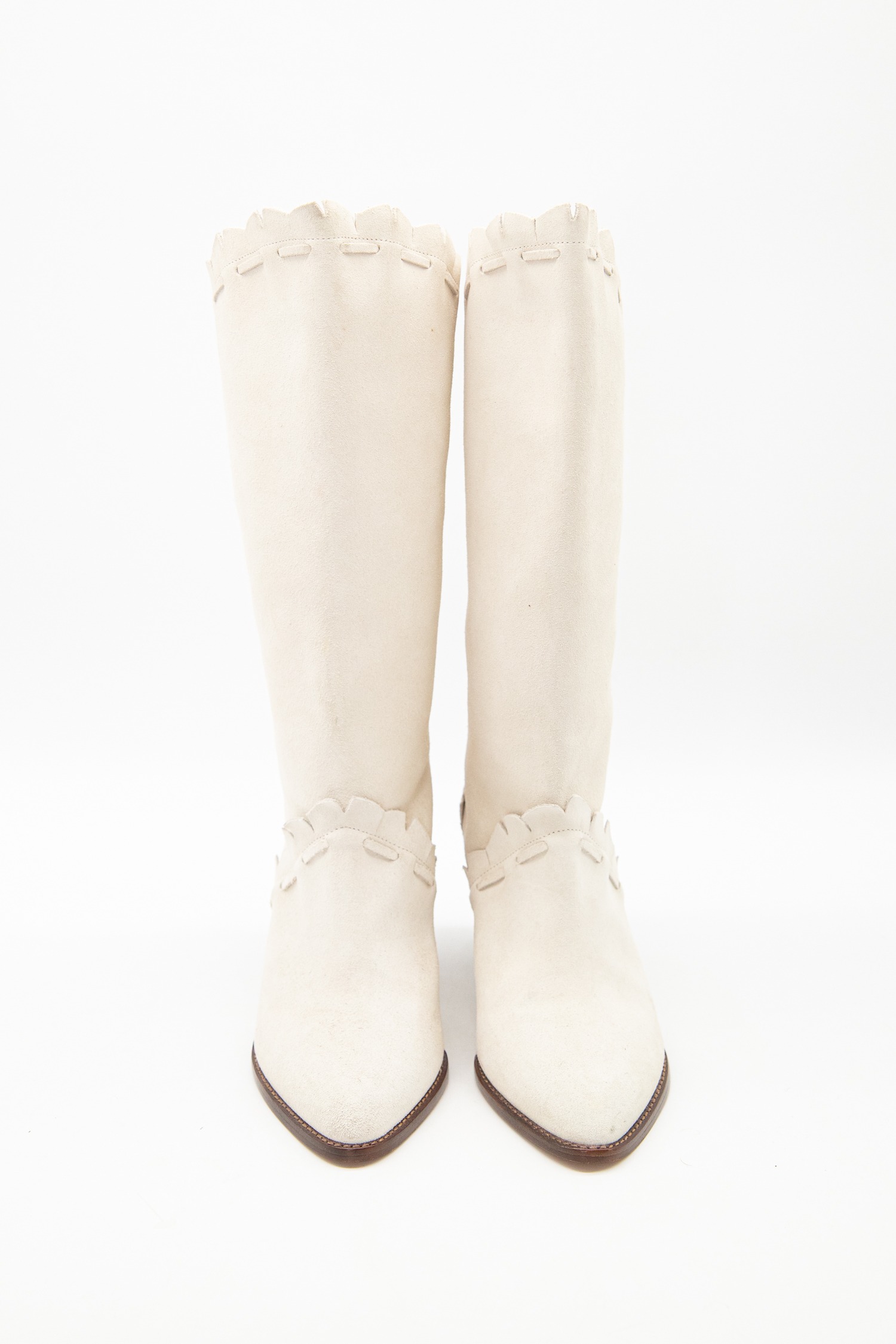 Isabel Marant "Leesta Low" Ankle Boots in Ecru