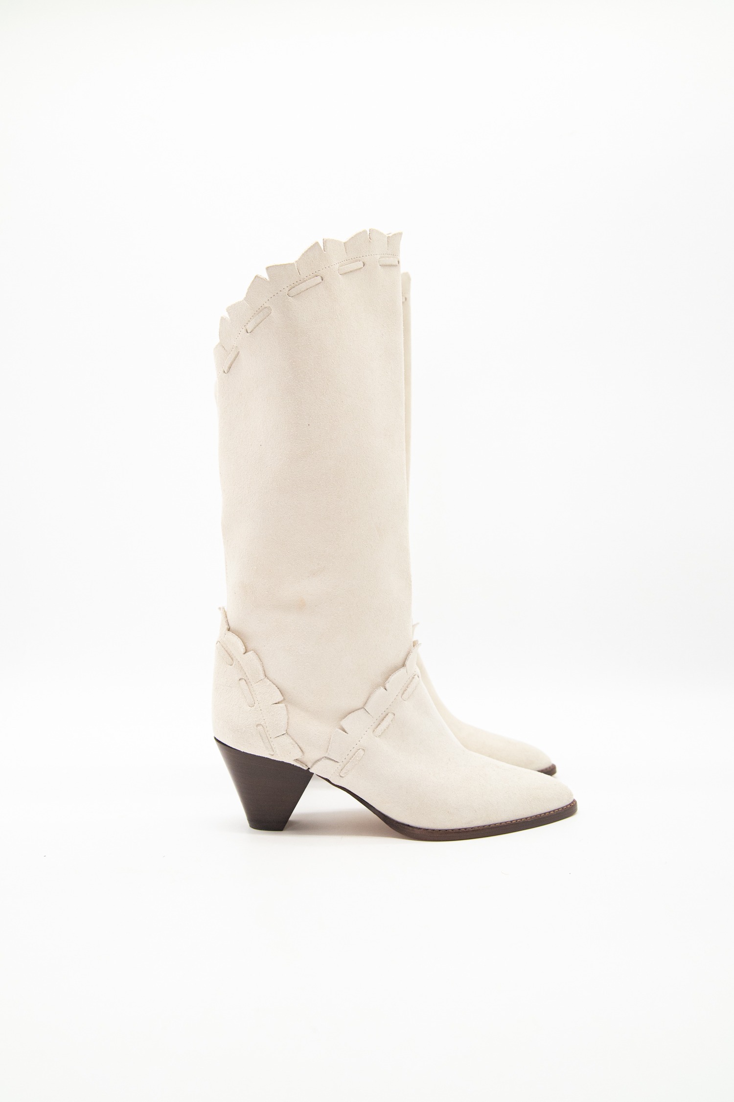 Isabel Marant "Leesta Low" Ankle Boots in Ecru