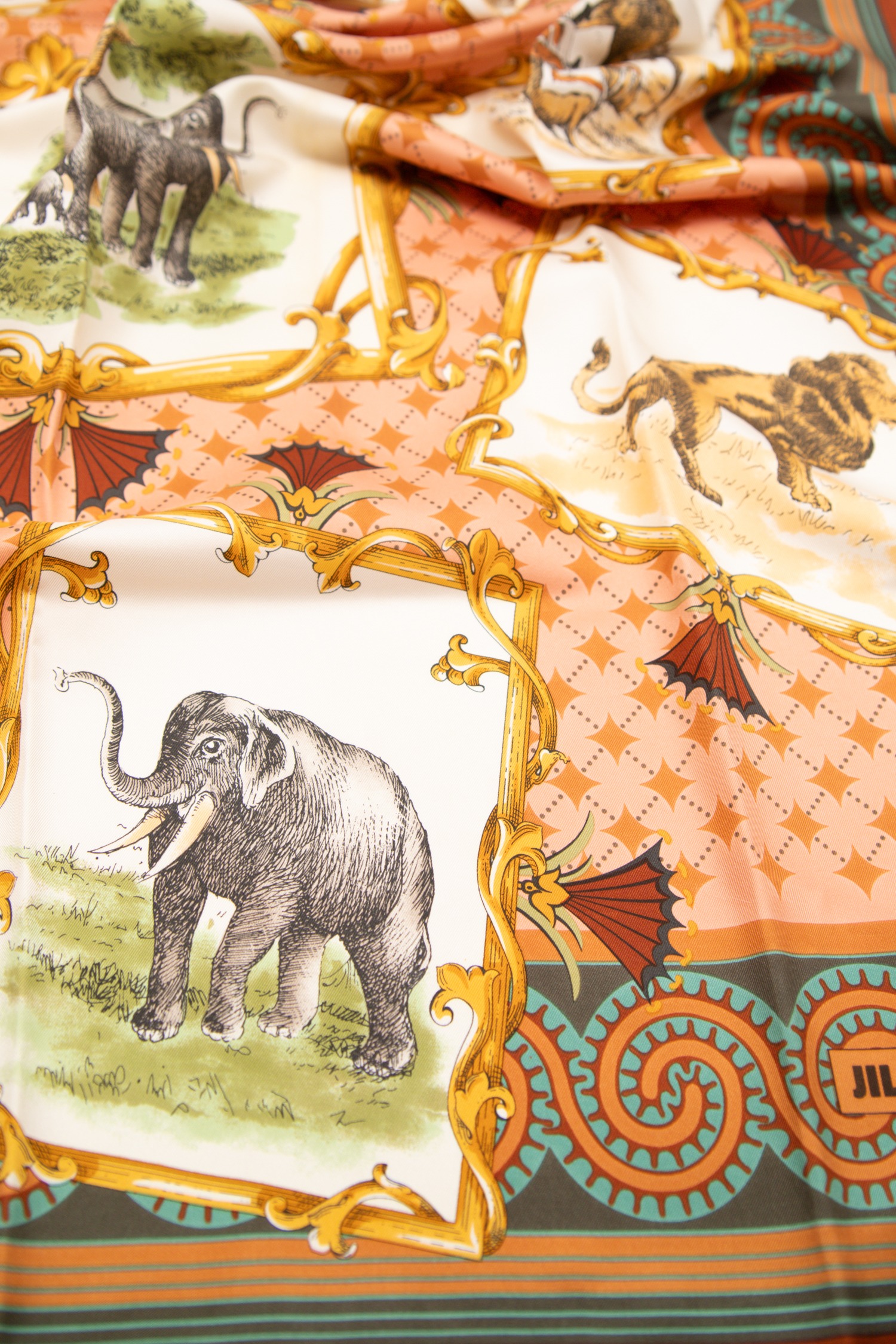 Jil Sander Vintage Tuch in Braun und Bunt