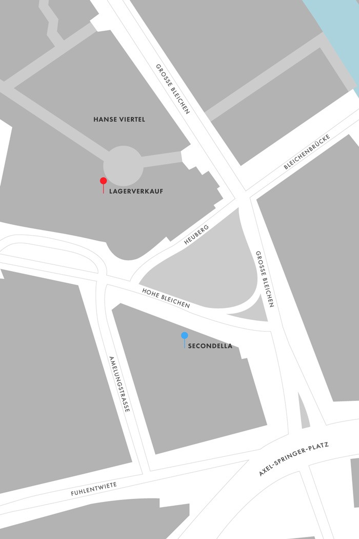 SECONDELLA Lagerverkauf im Hanseviertel Hamburg - Lageplan.