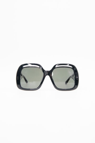 Linda Farrow "Renata" Sonnenbrille in Schwarz und Gold
