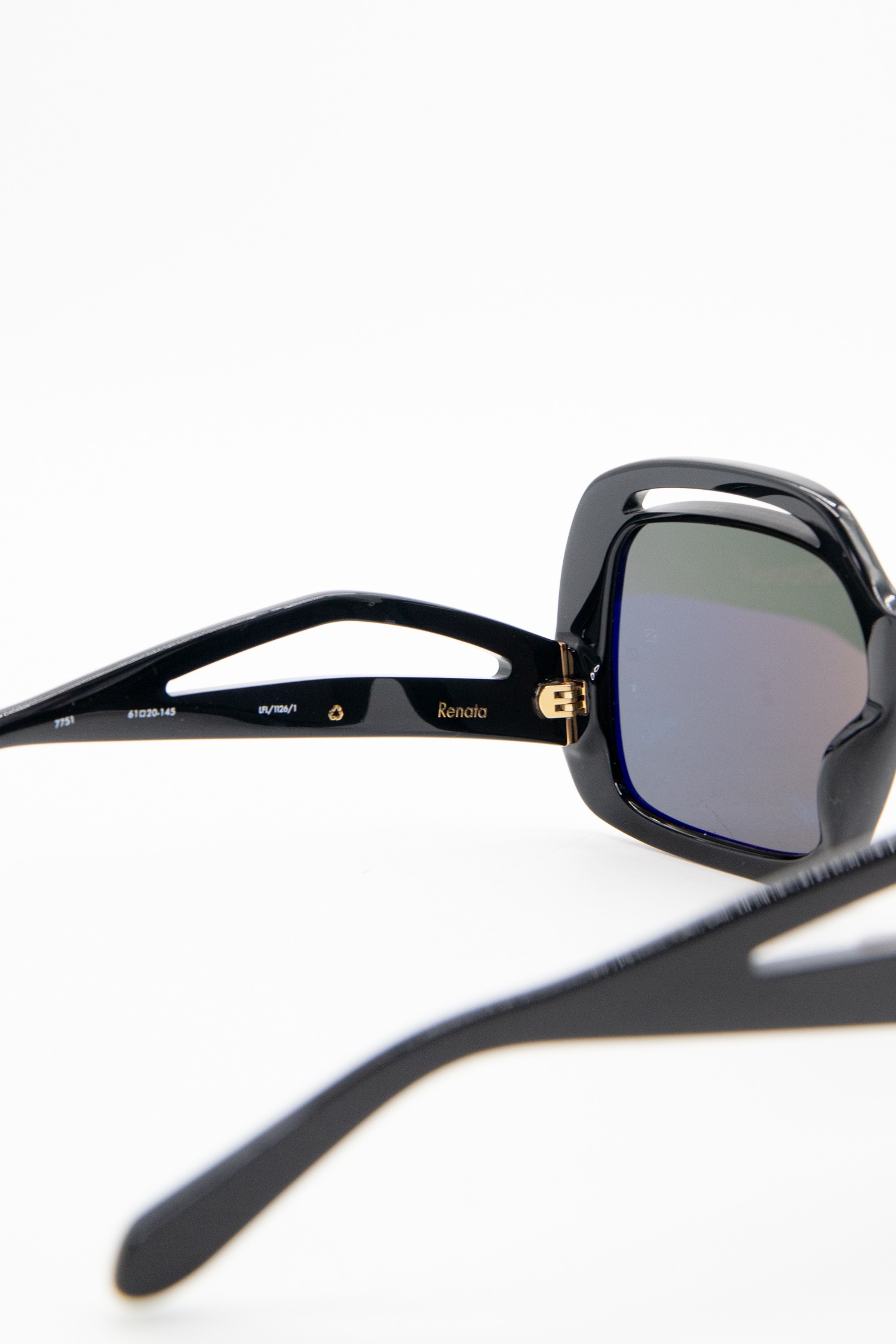 Linda Farrow "Renata" Sonnenbrille in Schwarz und Gold