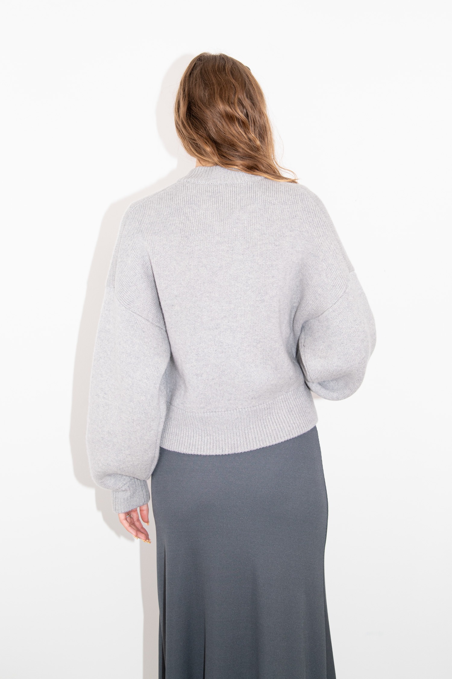 Lisa Yang Strickjacke Bomber mit Reißverschluss in Grau