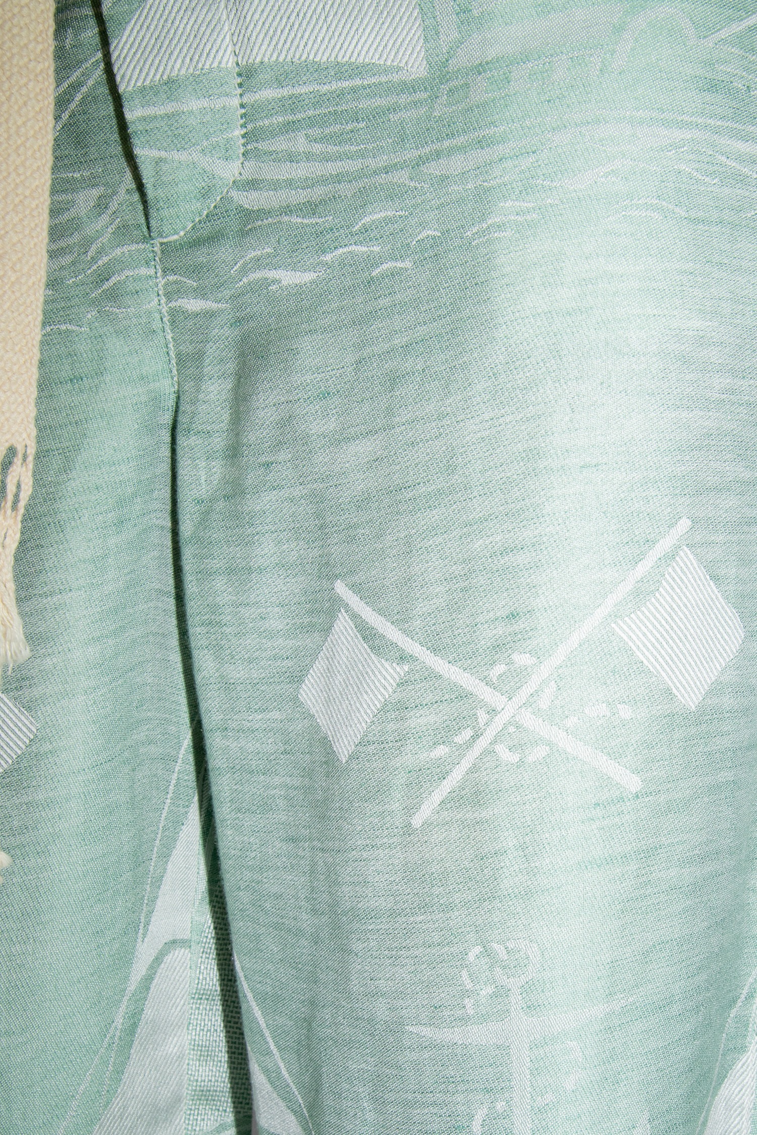 Loewe Hose mit Maritimen Muster in Mint und Beige