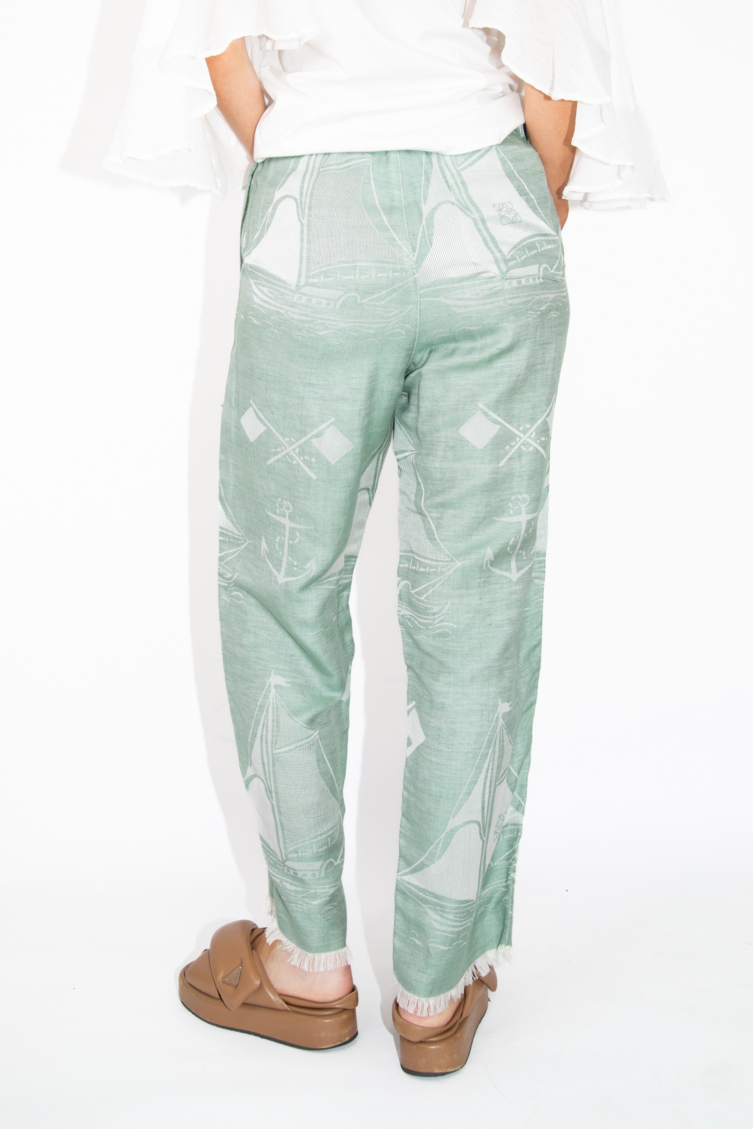 Loewe Hose mit Maritimen Muster in Mint und Beige