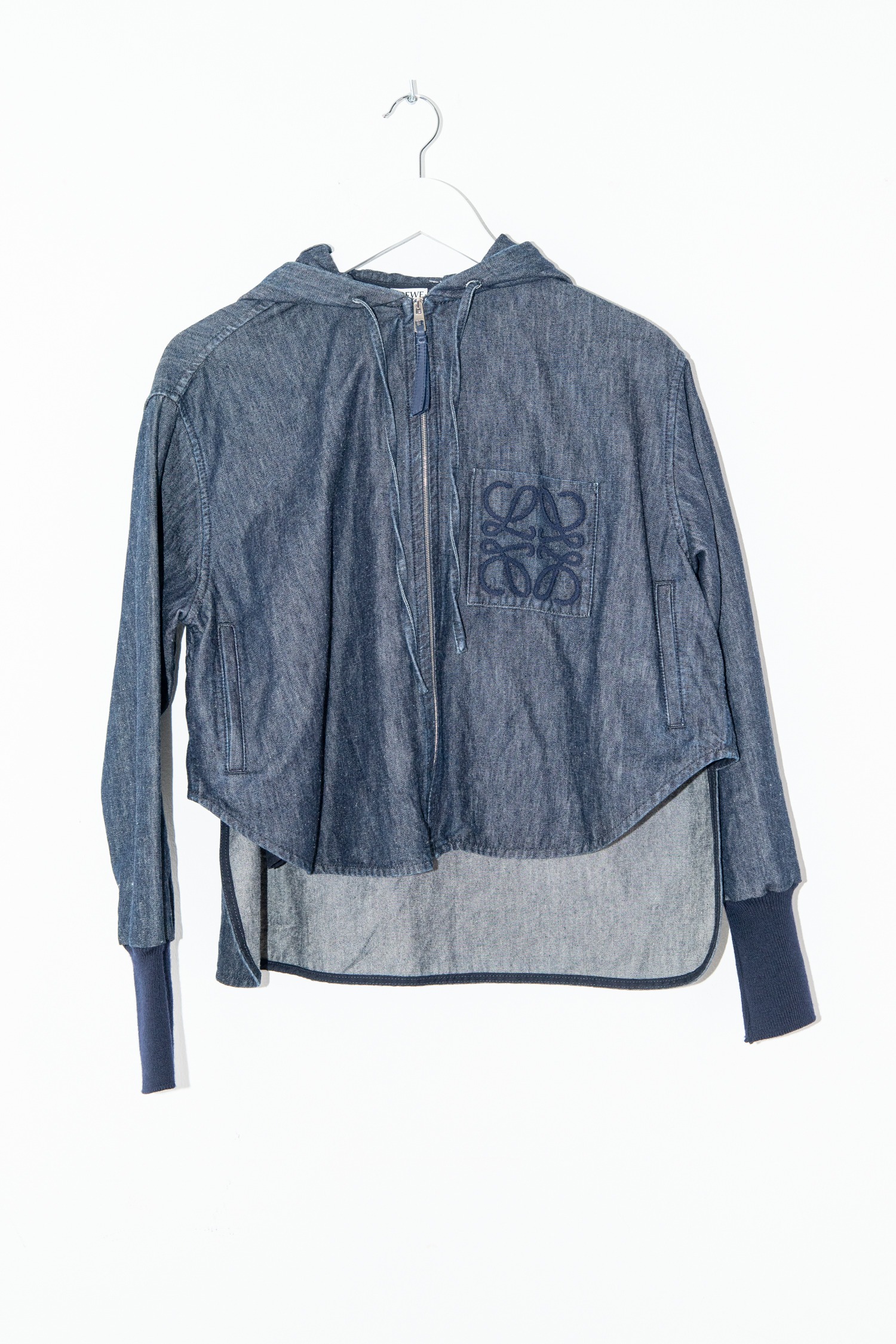 Loewe Jeansjacke mit Kapuze in Dunkelblau