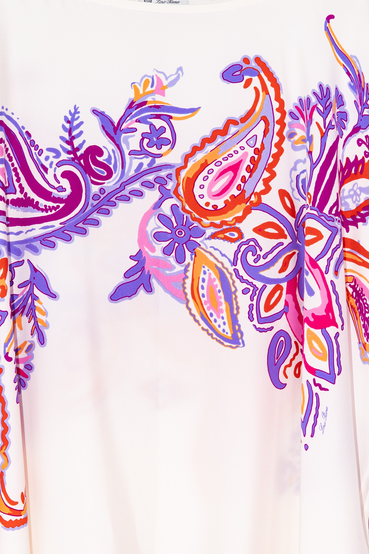 Loro Piano Seidenbluse mit Paisleymuster in Weiß