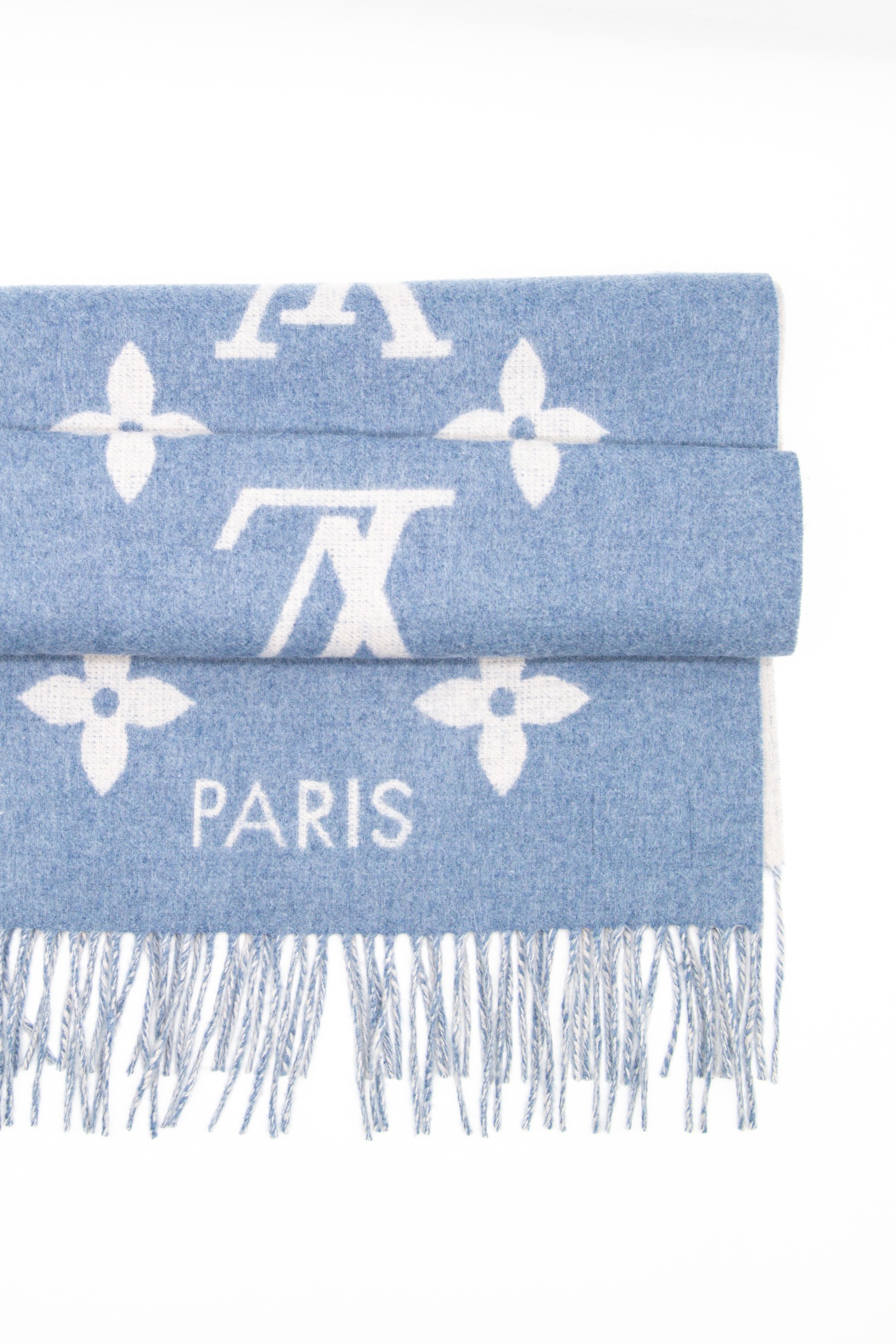 Louis Vuitton "Reykjavik" Schal in Blau und Hellgrau