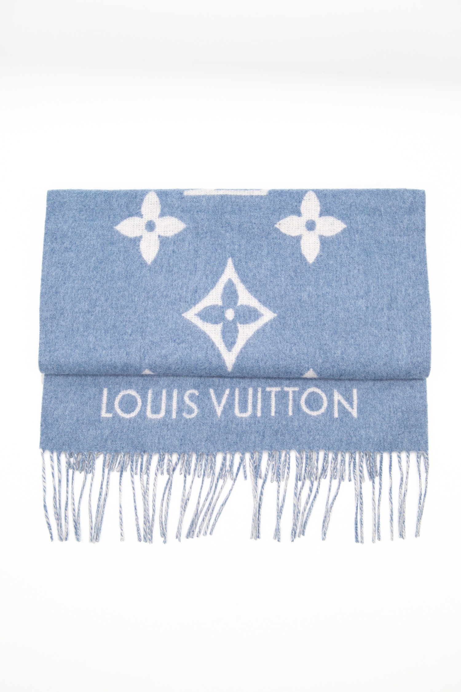 Louis Vuitton "Reykjavik" Schal in Blau und Hellgrau