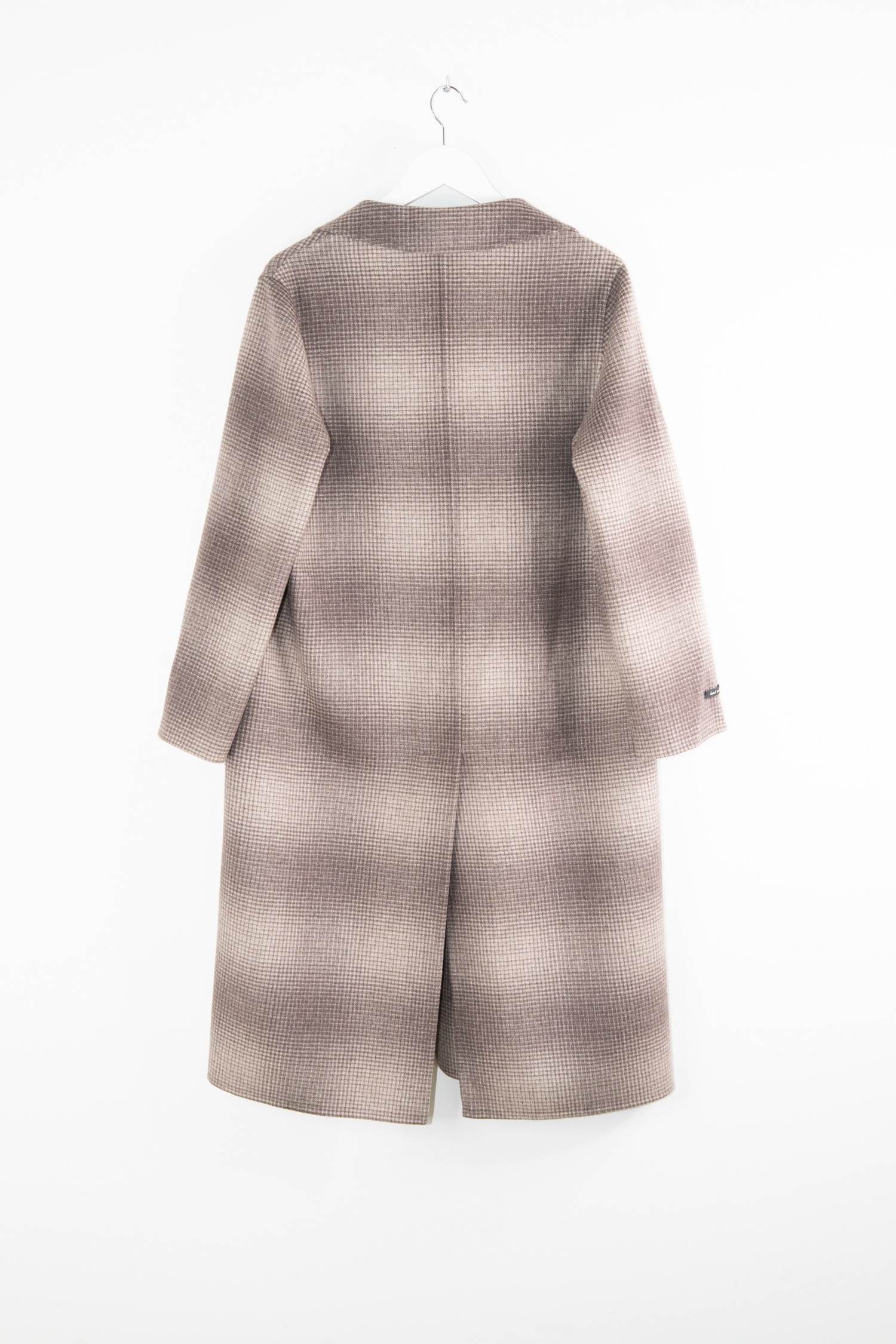 Manzoni 24 Mantel mit Karomuster in Beige und Braun