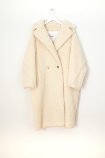 Max Mara "Teddy Bear Icon Coat" aus Alpakawolle in Ecru