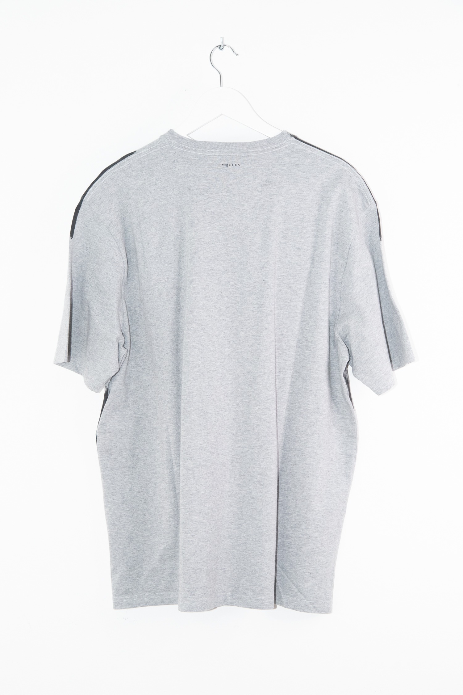 Alexander McQueen Oversized T-Shirt in Hellgrau und Schwarz