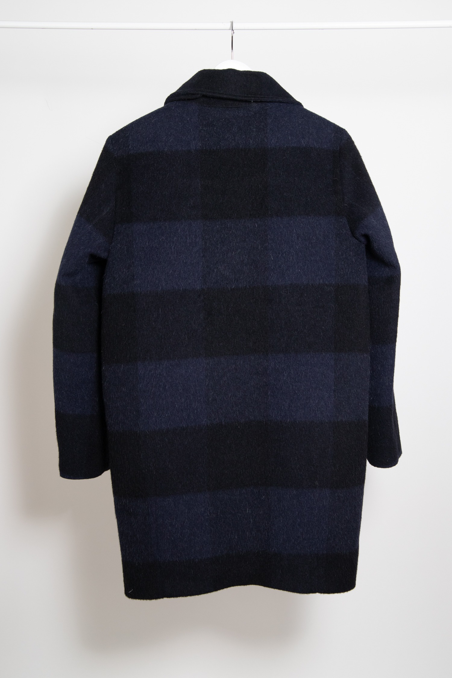 Woolrich Mantel mit Streifen in Dunkelblau und Schwarz