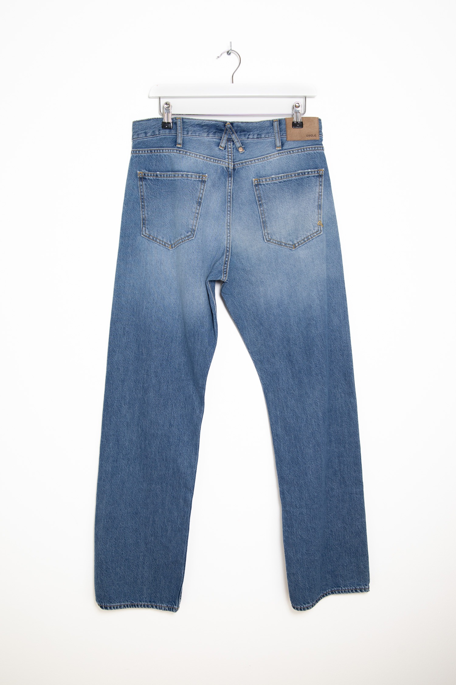 Cycle full wide straight leg Jeans in Blau