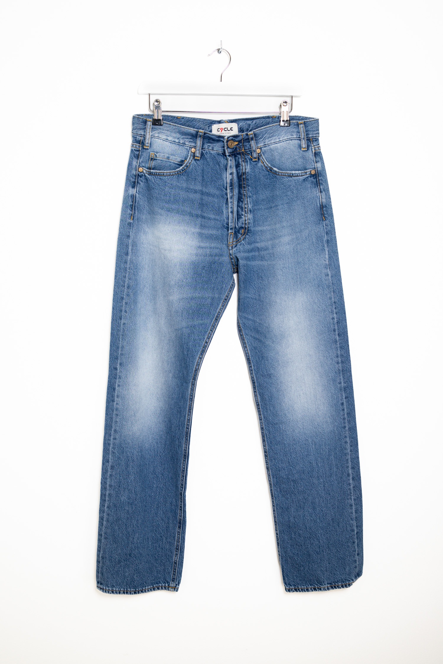 Cycle full wide straight leg Jeans in Blau