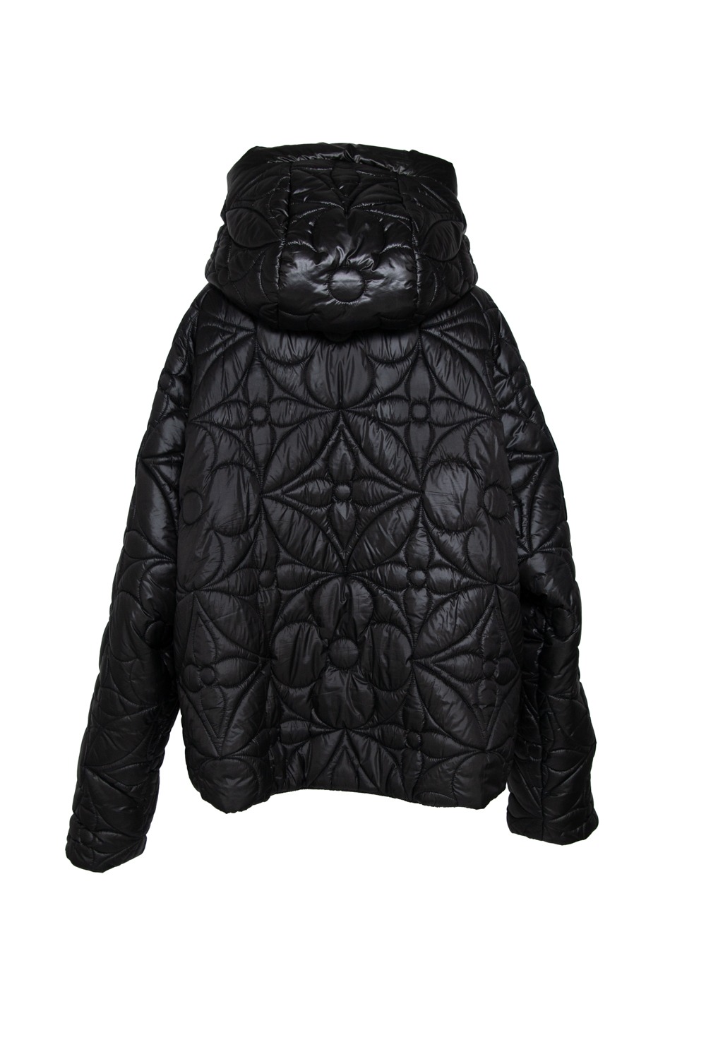 Louis Vuitton Steppjacke mit Monogram-Blüten in Schwarz