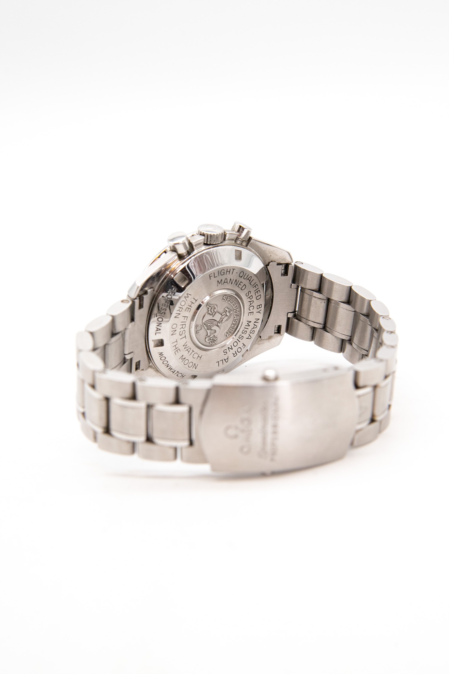 Omega "Speedmaster Legendary Moonwatch" Uhr in Schwarz und Silber