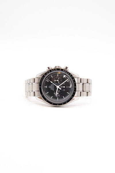 Omega "Speedmaster Legendary Moonwatch" Uhr in Schwarz und Silber