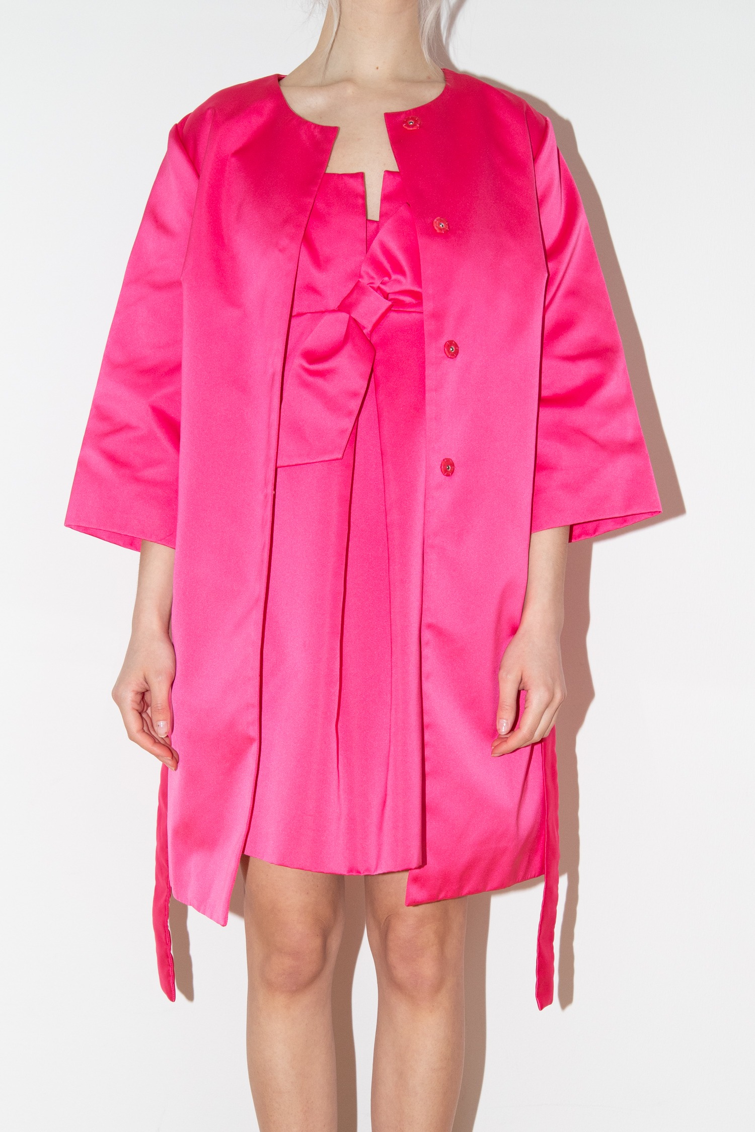 PAROSH Set aus Kleid und Mantel in Pink