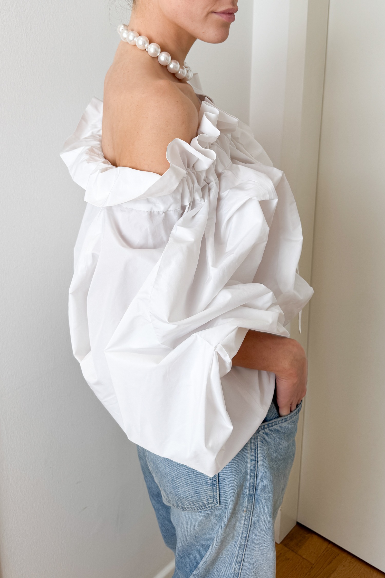 Patou "Iconic Volume" Bluse in Weiß