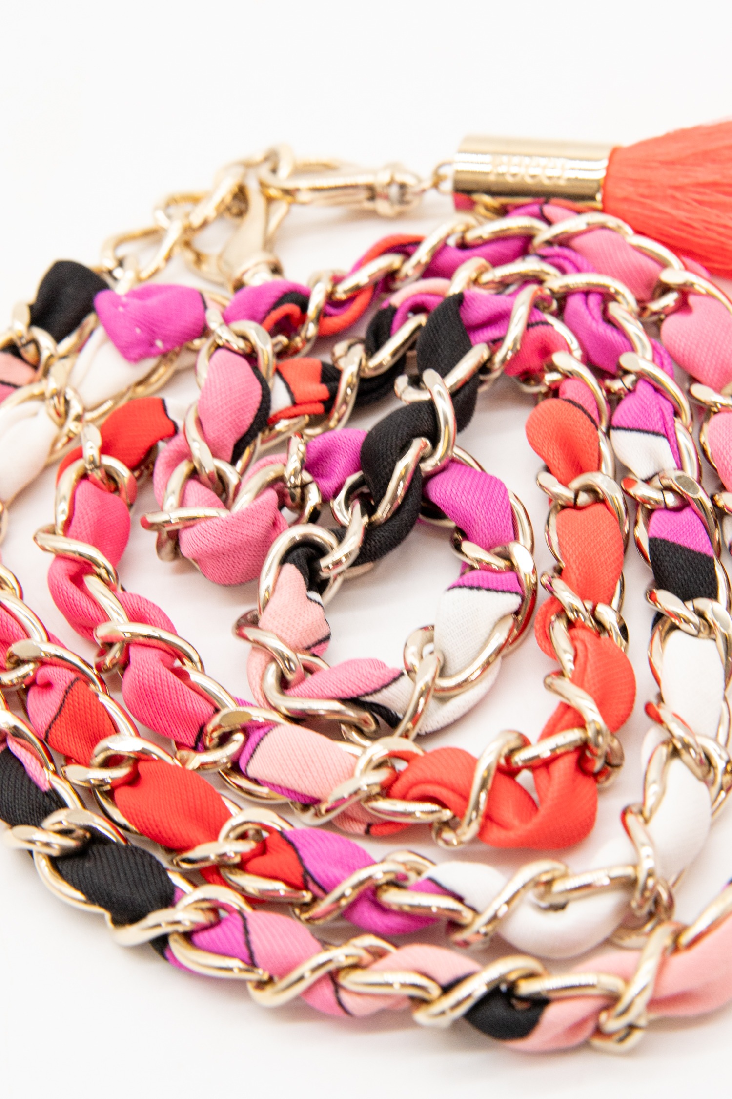 Pucci Kettengürtel mit Quaste in Pink und Gold